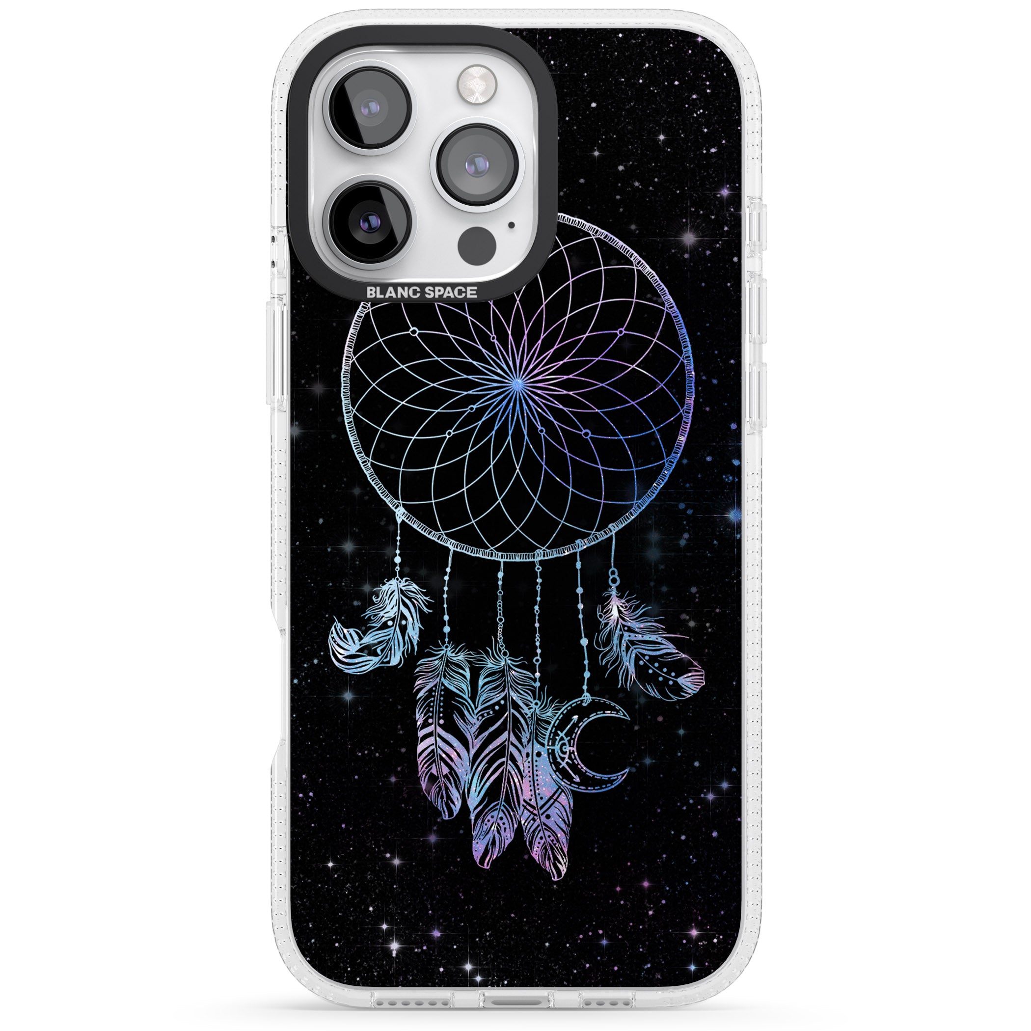 Dreamcatcher Space Stars Galaxy Print iPhone 16 Pro Max / 16 Pro Clear Case Impact Air - Blanc Space