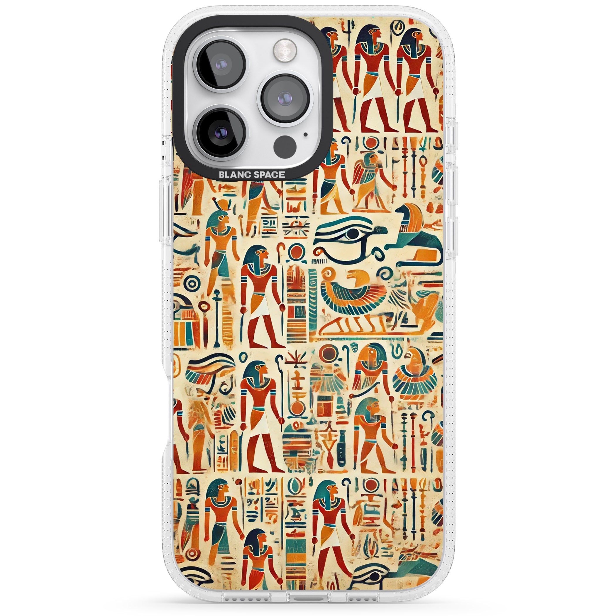 Egyptian Heiroglyphics iPhone 16 Pro Max / 16 Pro Clear Case Impact Air - Blanc Space
