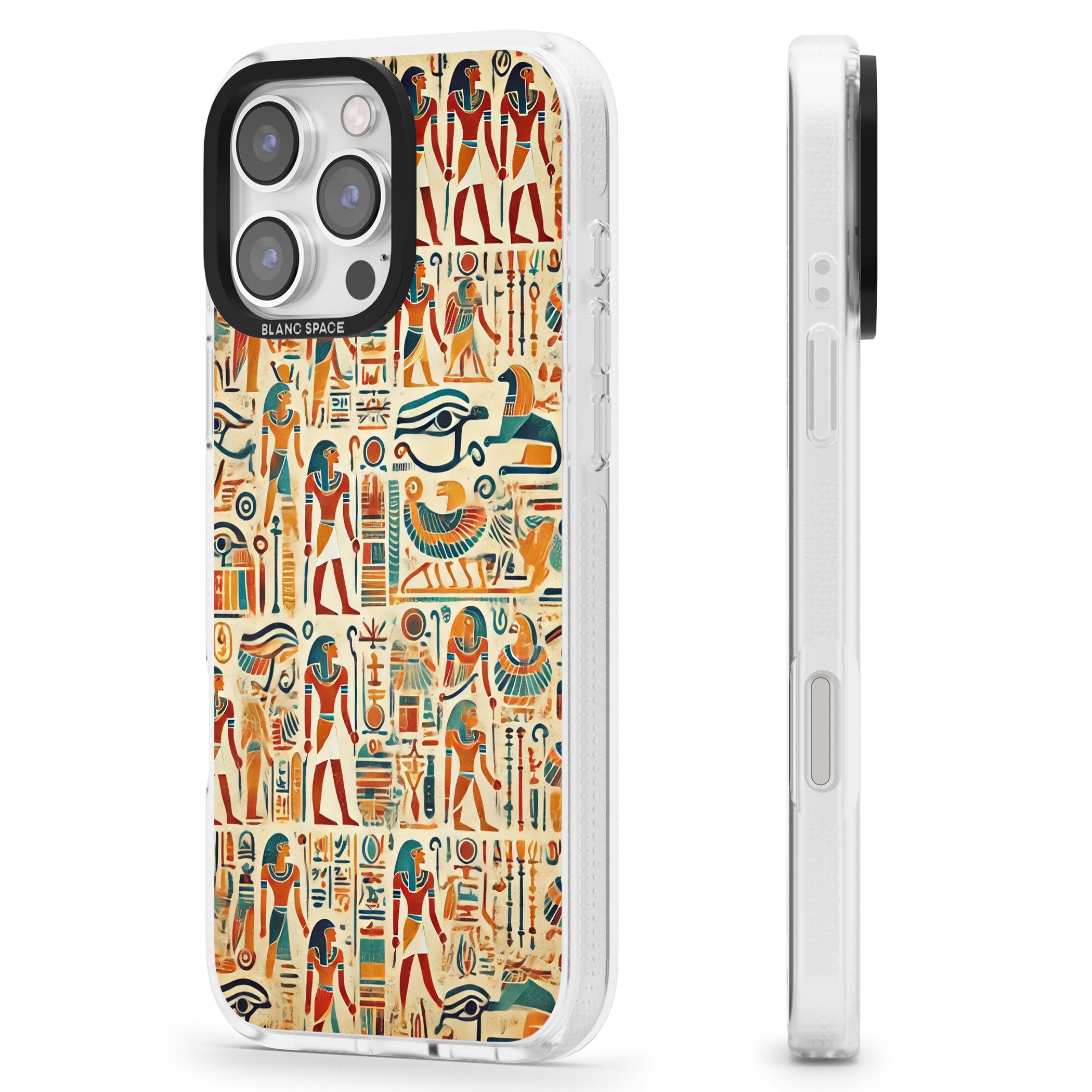 Egyptian Heiroglyphics iPhone 16 Pro Max / 16 Pro Clear Case Impact Air - Blanc Space