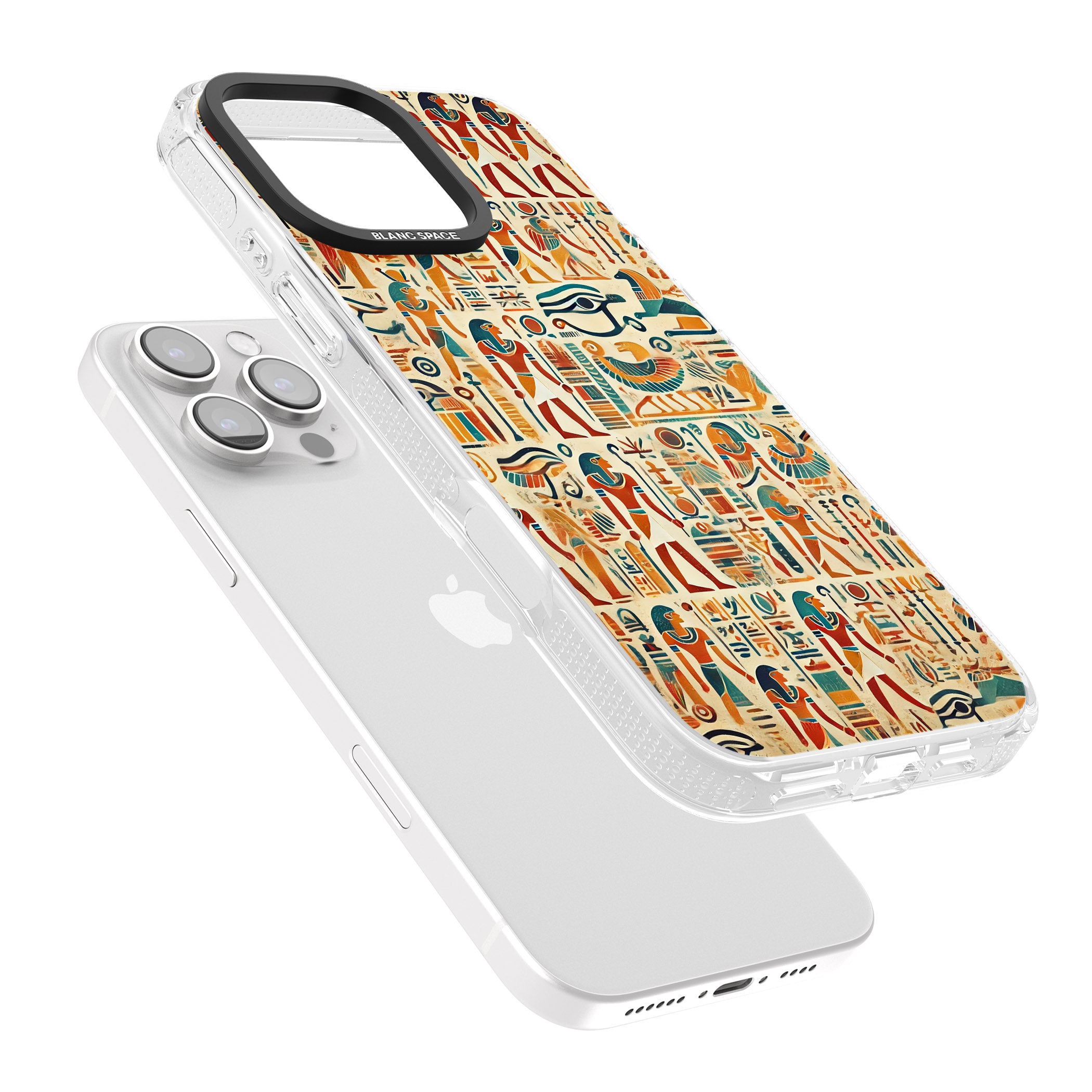 Egyptian Heiroglyphics iPhone 16 Pro Max / 16 Pro Clear Case Impact Air - Blanc Space