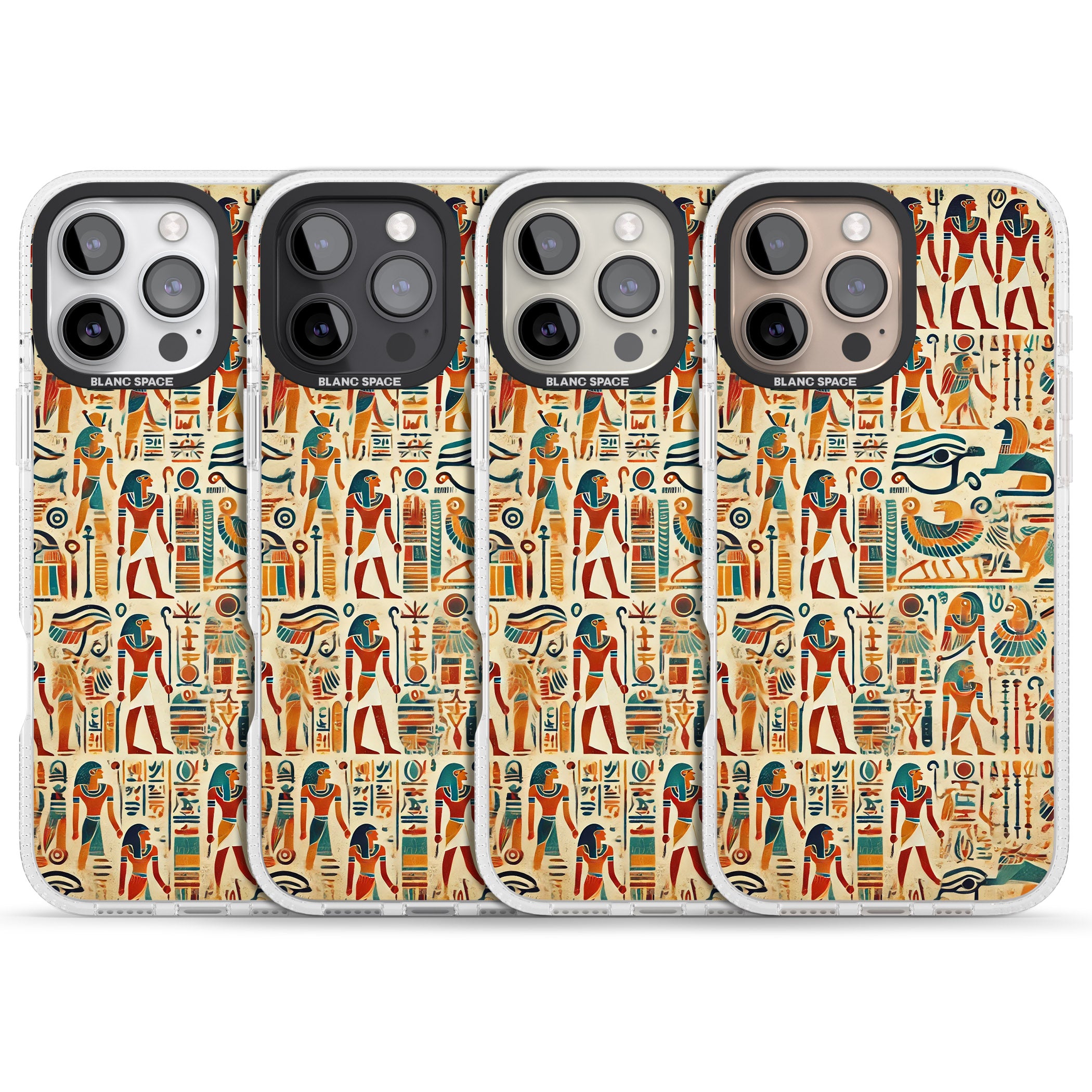Egyptian Heiroglyphics iPhone 16 Pro Max / 16 Pro Clear Case Impact Air - Blanc Space