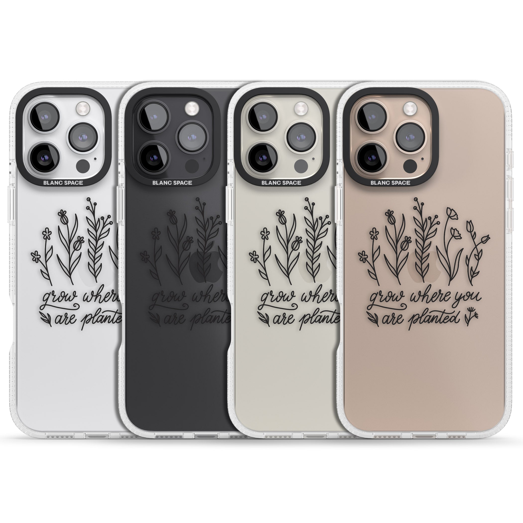 Grow where you are planted iPhone 16 Pro Max / 16 Pro Clear Case Impact Air - Blanc Space
