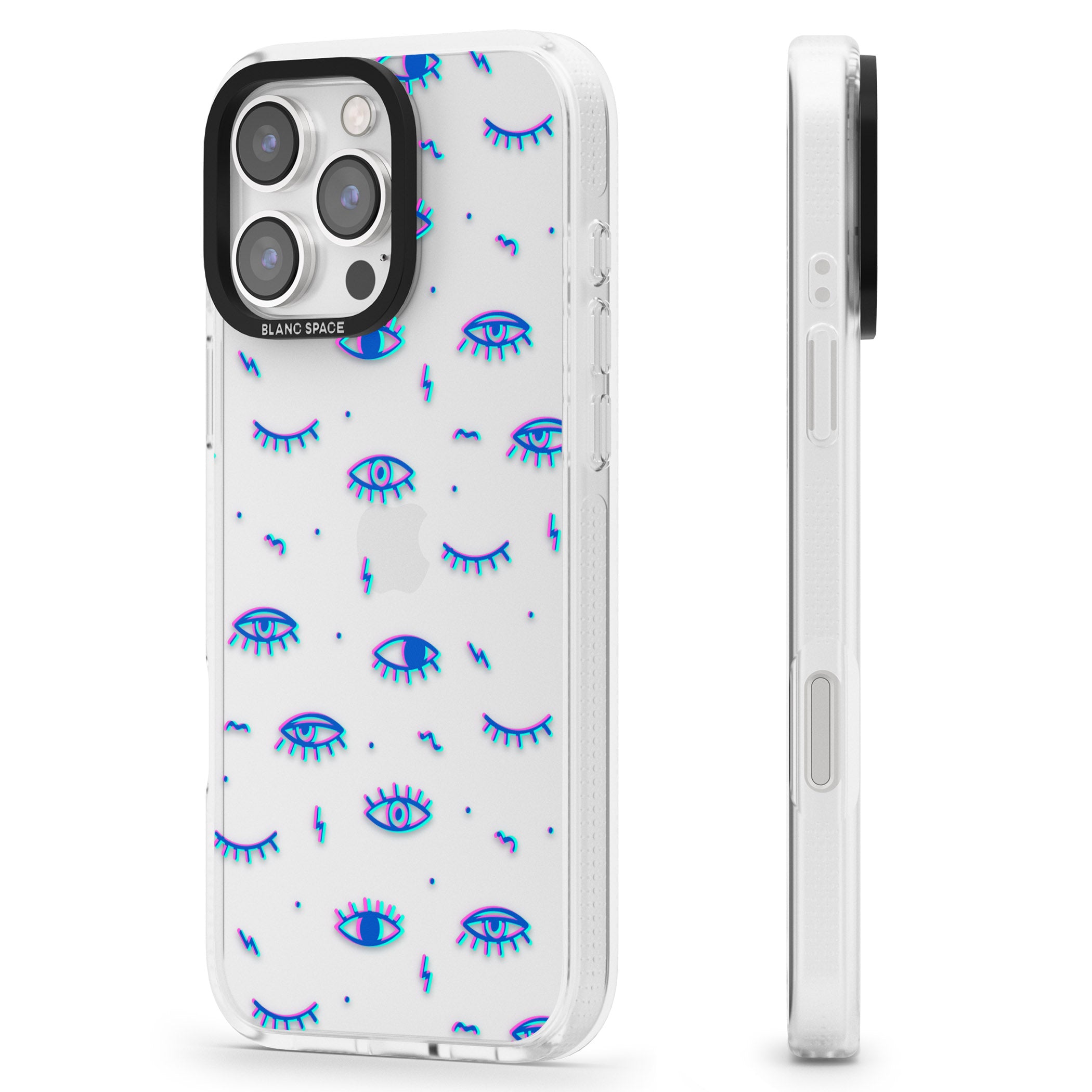 Duotone Psychedelic Eyes iPhone 16 Pro Max / 16 Pro Clear Case Impact Air - Blanc Space