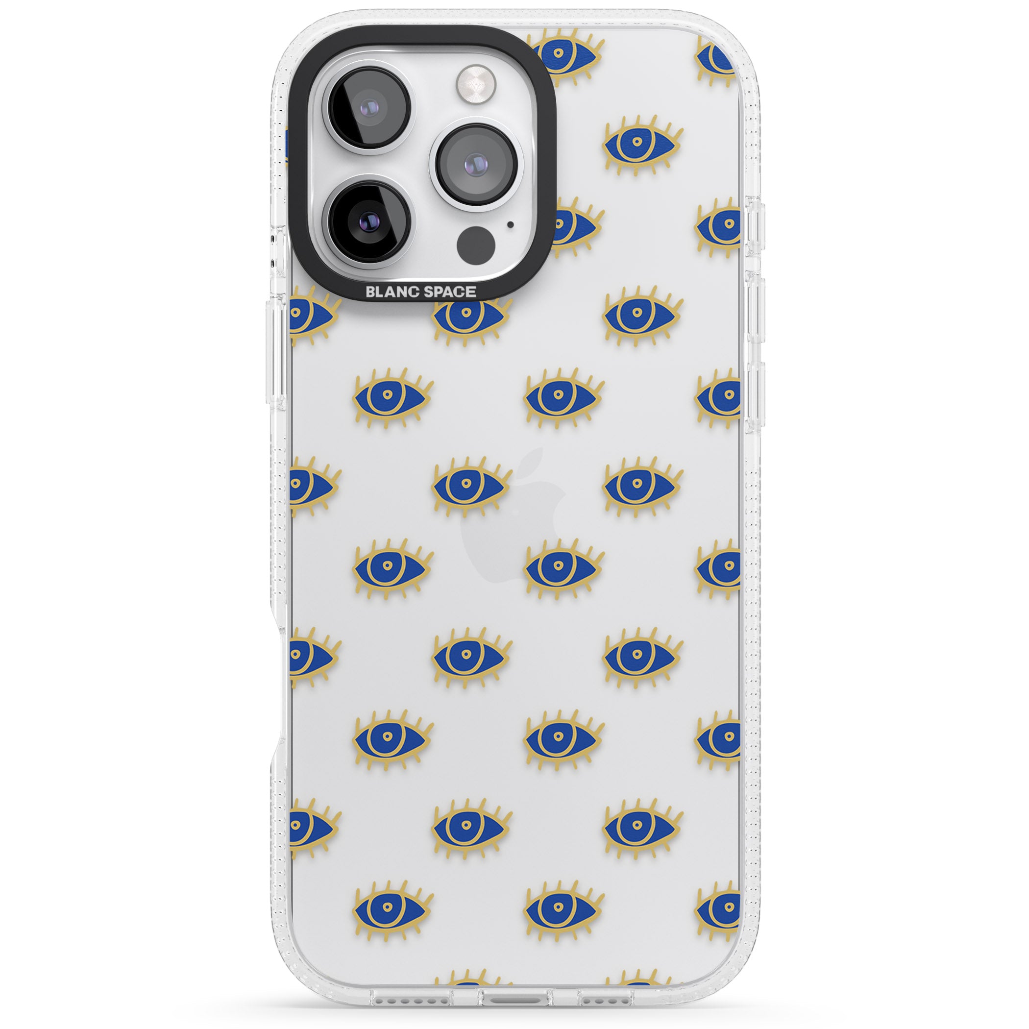 Gold Eyes (Clear) Psychedelic Eyes Pattern iPhone 16 Pro Max / 16 Pro Clear Case Impact Air - Blanc Space