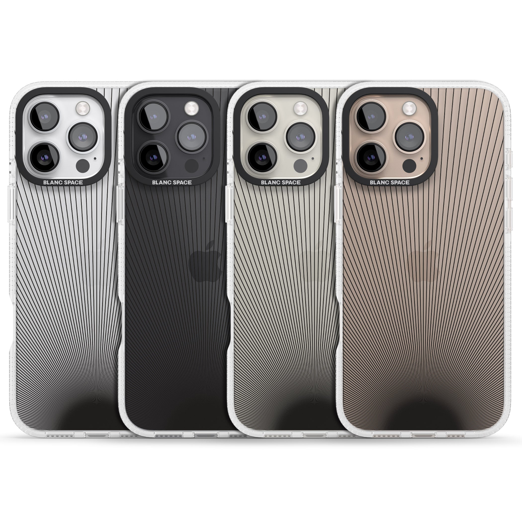 Abstract Lines: Sunset iPhone 16 Pro Max / 16 Pro Clear Case Impact Air - Blanc Space