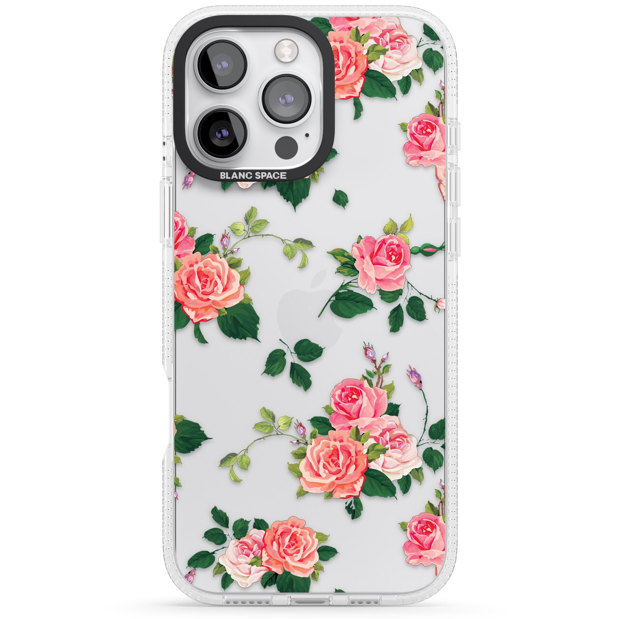 Pink Roses iPhone 16 Pro Max / 16 Pro Clear Case Impact Air - Blanc Space