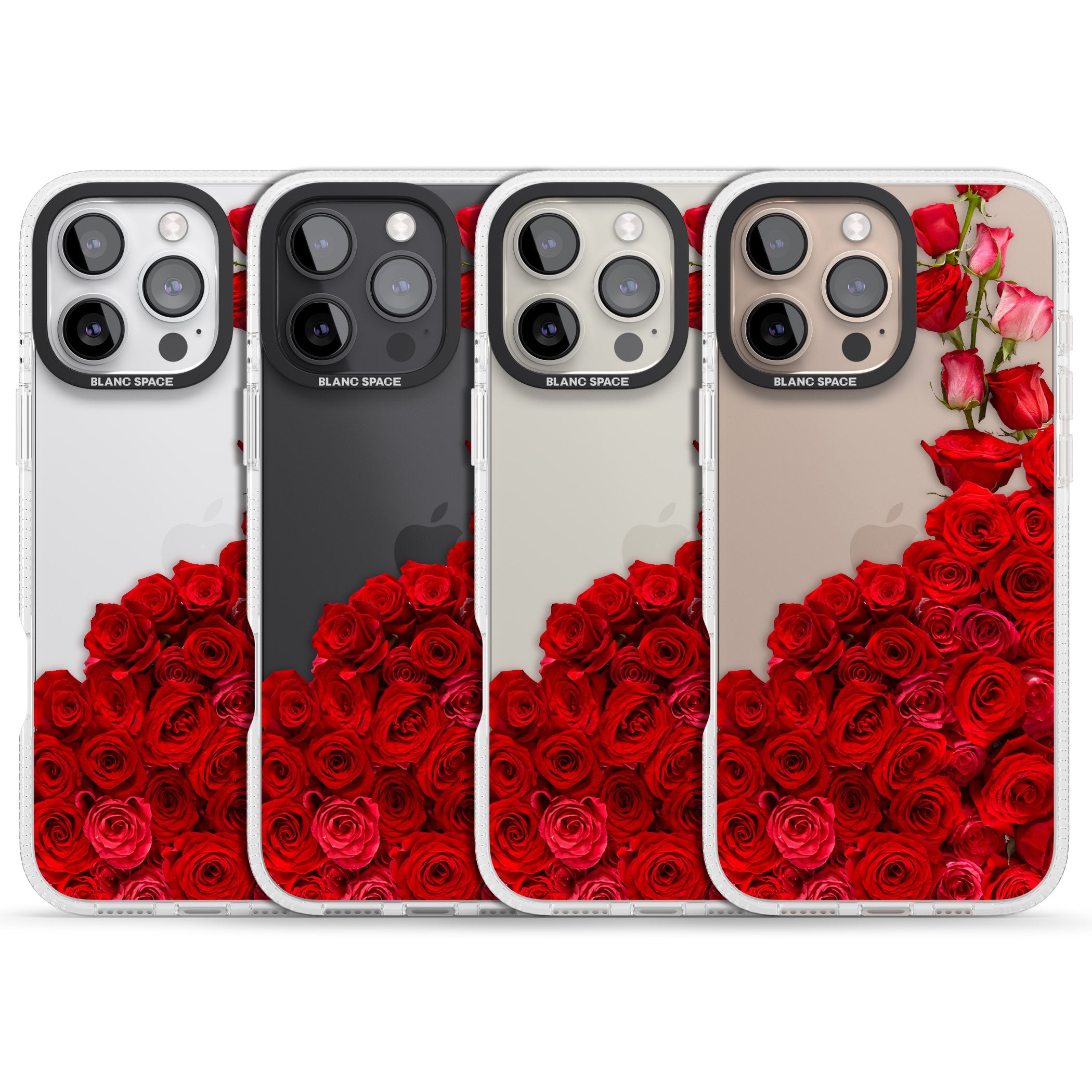 Floral Roses iPhone 16 Pro Max / 16 Pro Clear Case Impact Air - Blanc Space