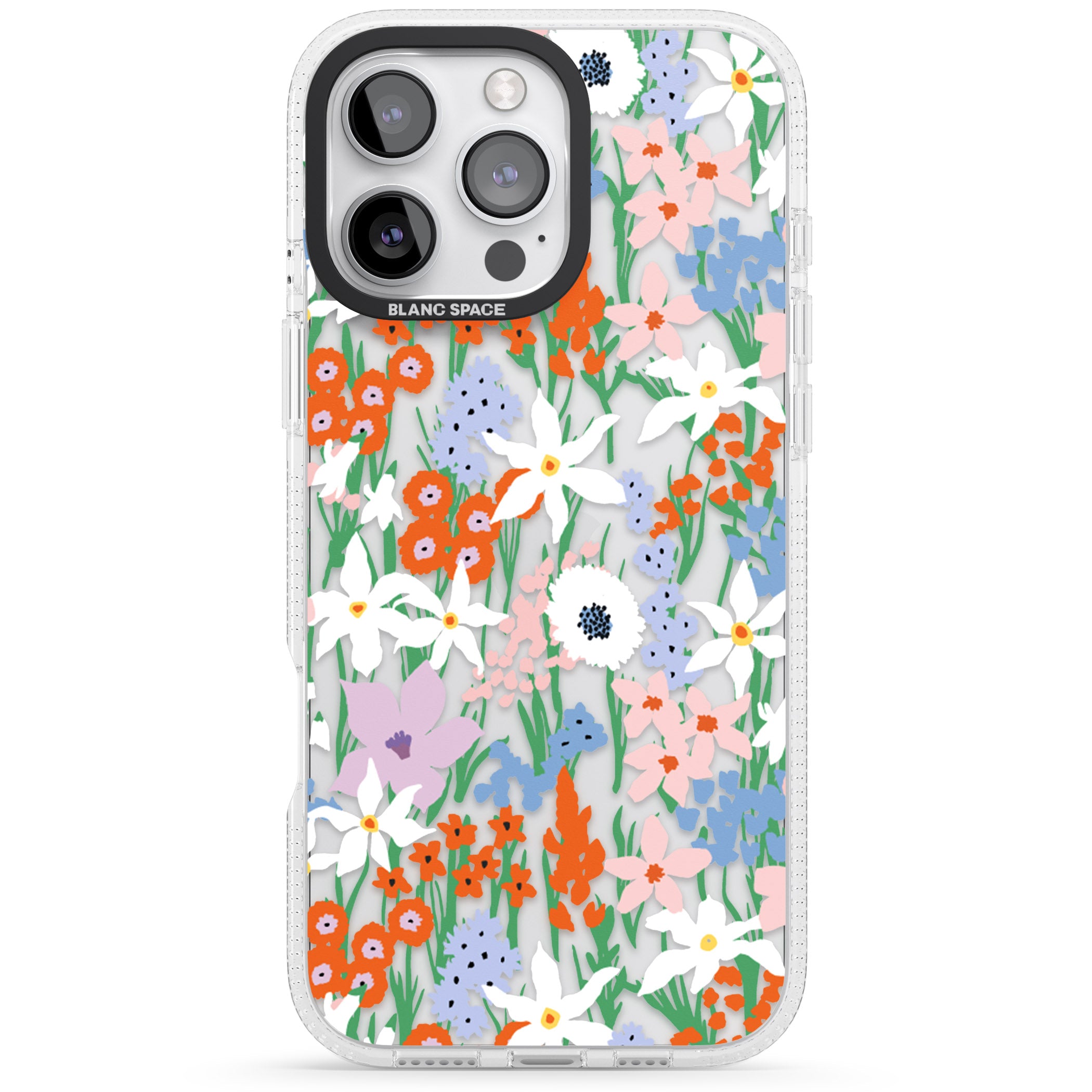 Springtime Meadow: Transparent iPhone 16 Pro Max / 16 Pro Clear Case Impact Air - Blanc Space