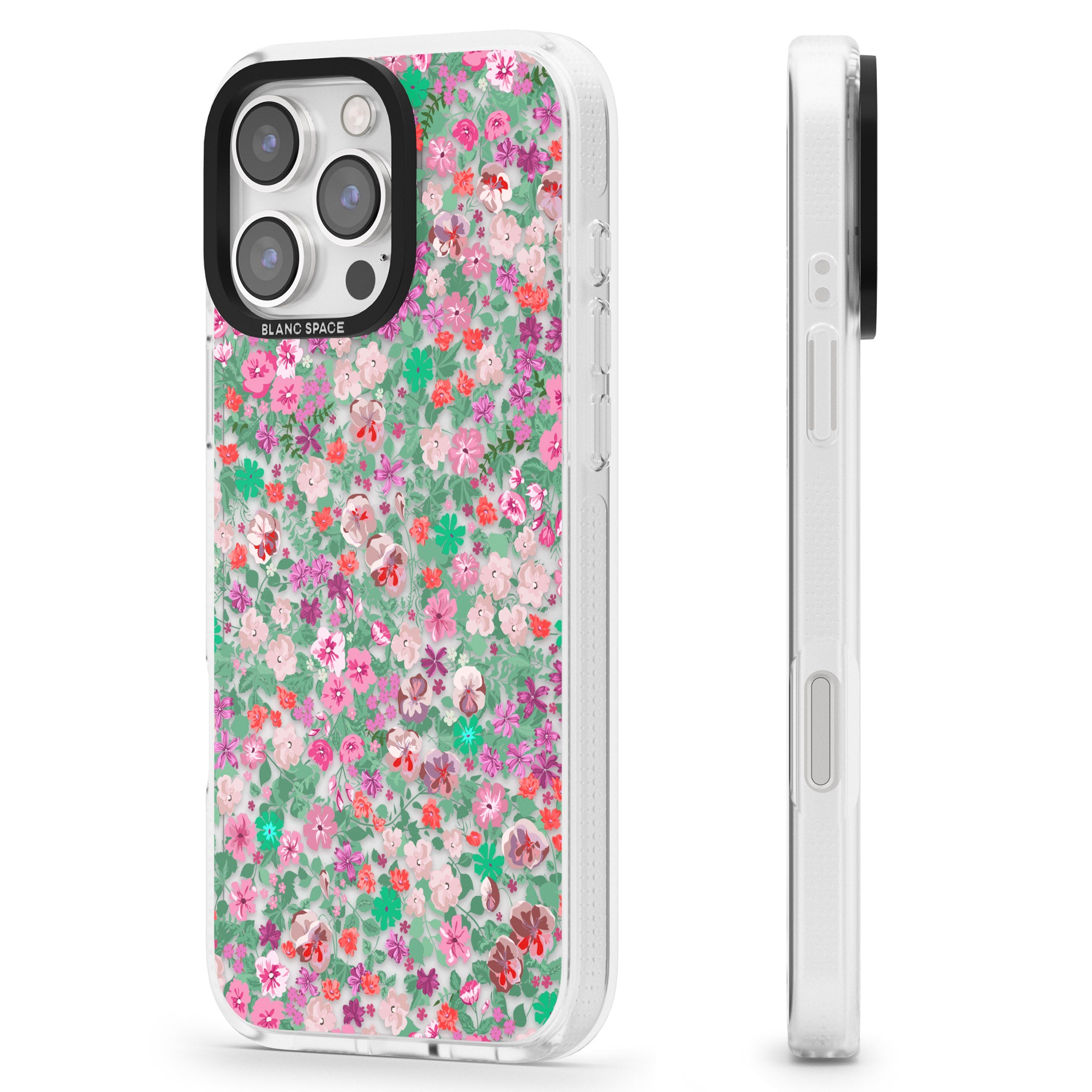 Florentine Meadow iPhone 16 Pro Max / 16 Pro Clear Case Impact Air - Blanc Space
