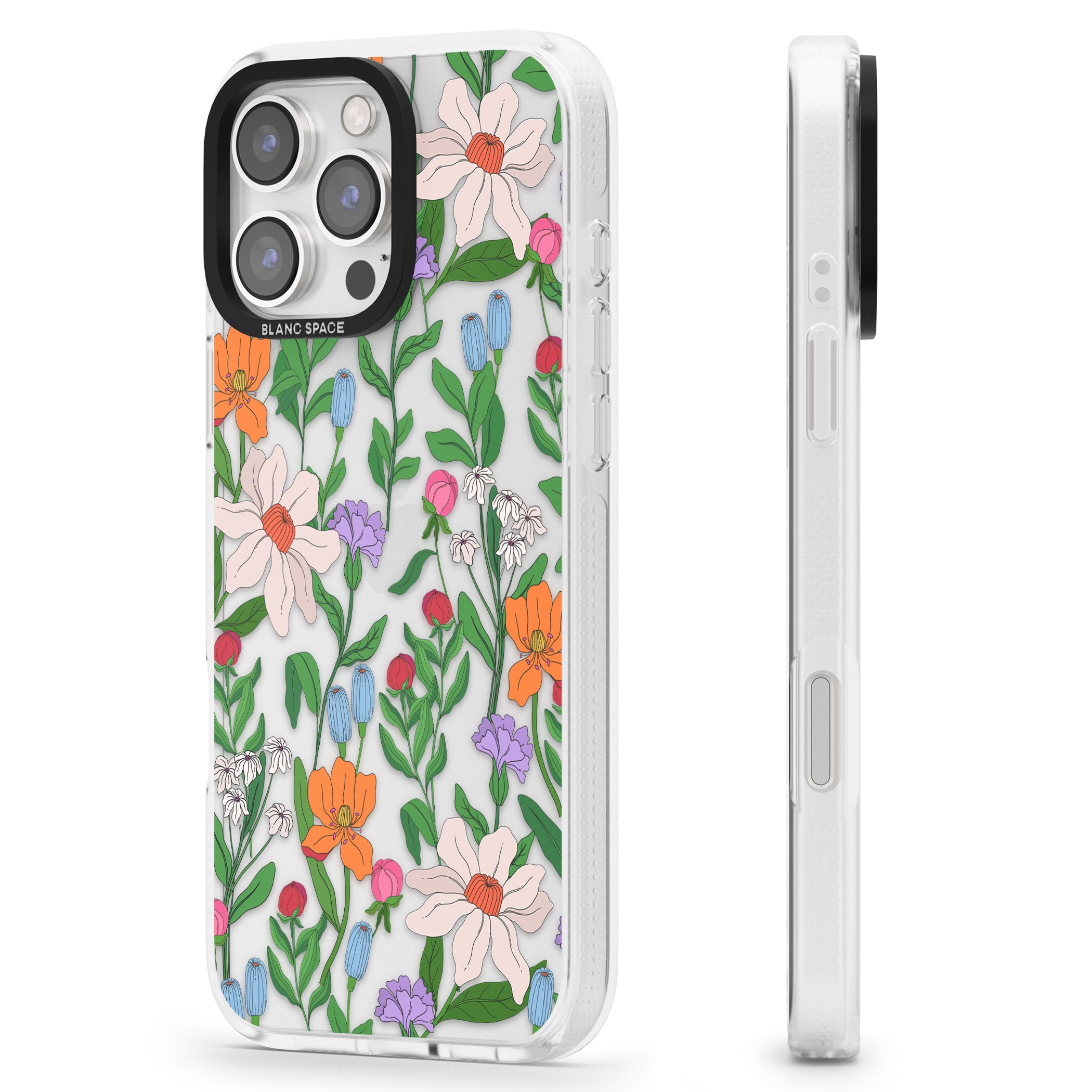 Full Bloom iPhone 16 Pro Max / 16 Pro Clear Case Impact Air - Blanc Space