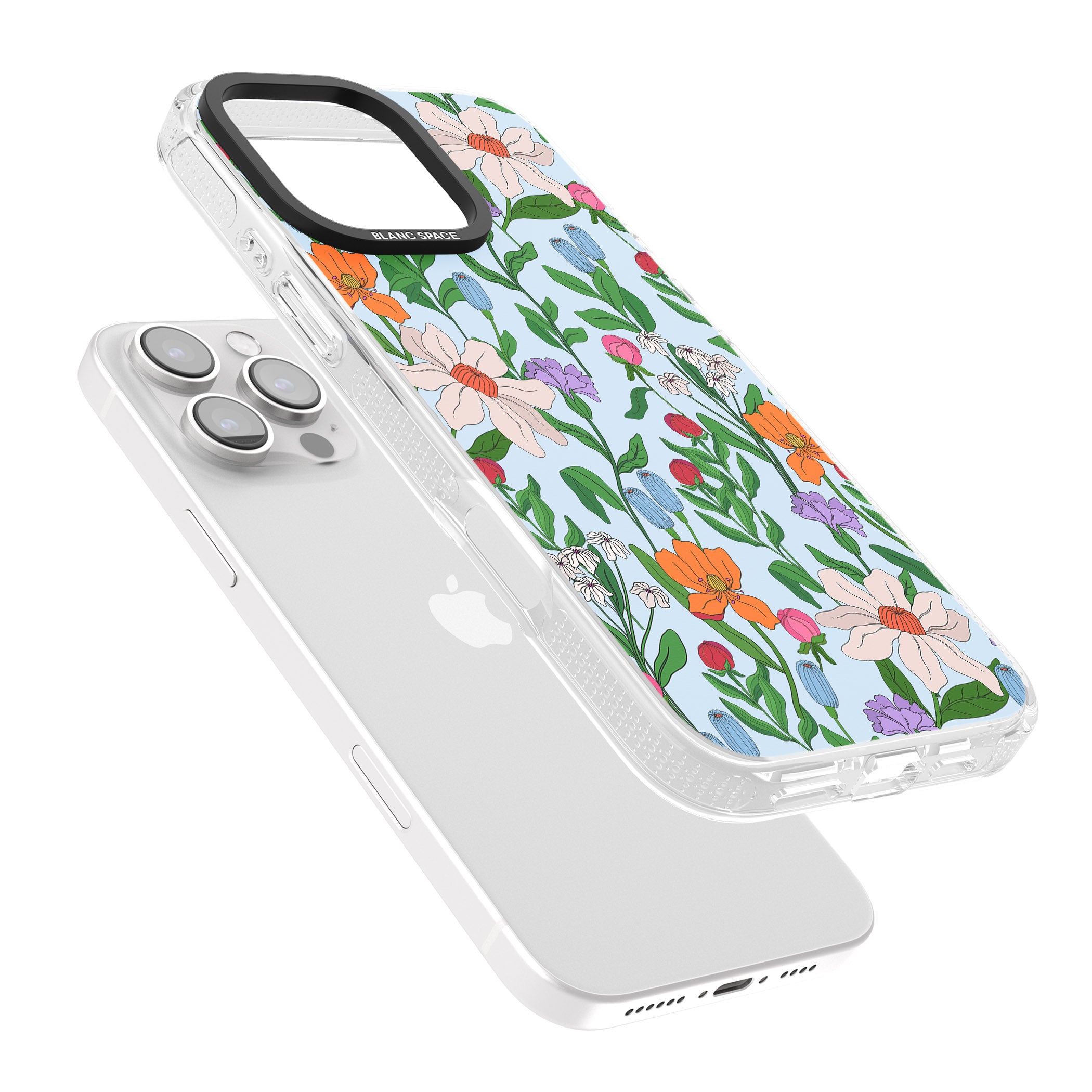 Full Bloom - Background iPhone 16 Pro Max / 16 Pro Clear Case Impact Air - Blanc Space