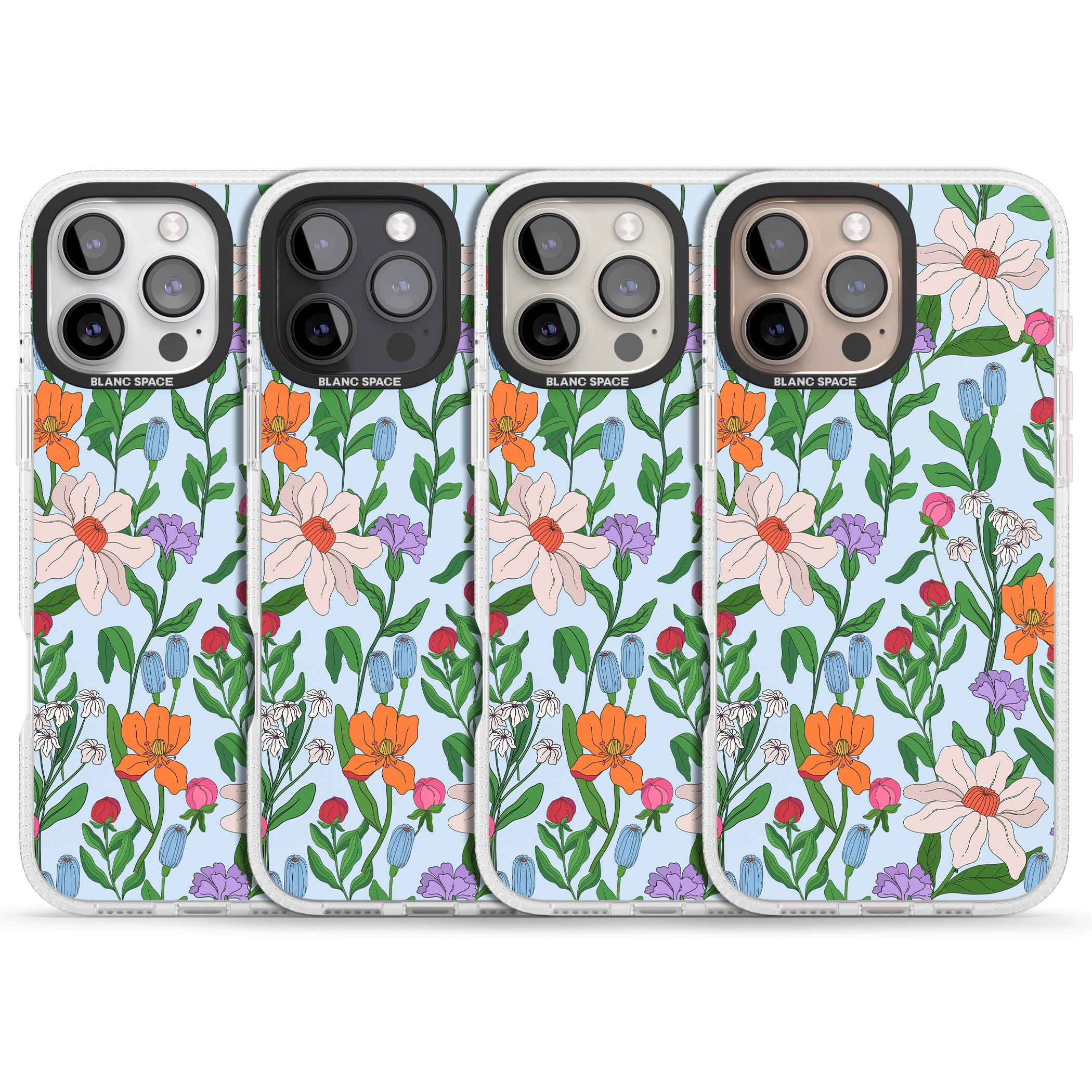 Full Bloom - Background iPhone 16 Pro Max / 16 Pro Clear Case Impact Air - Blanc Space