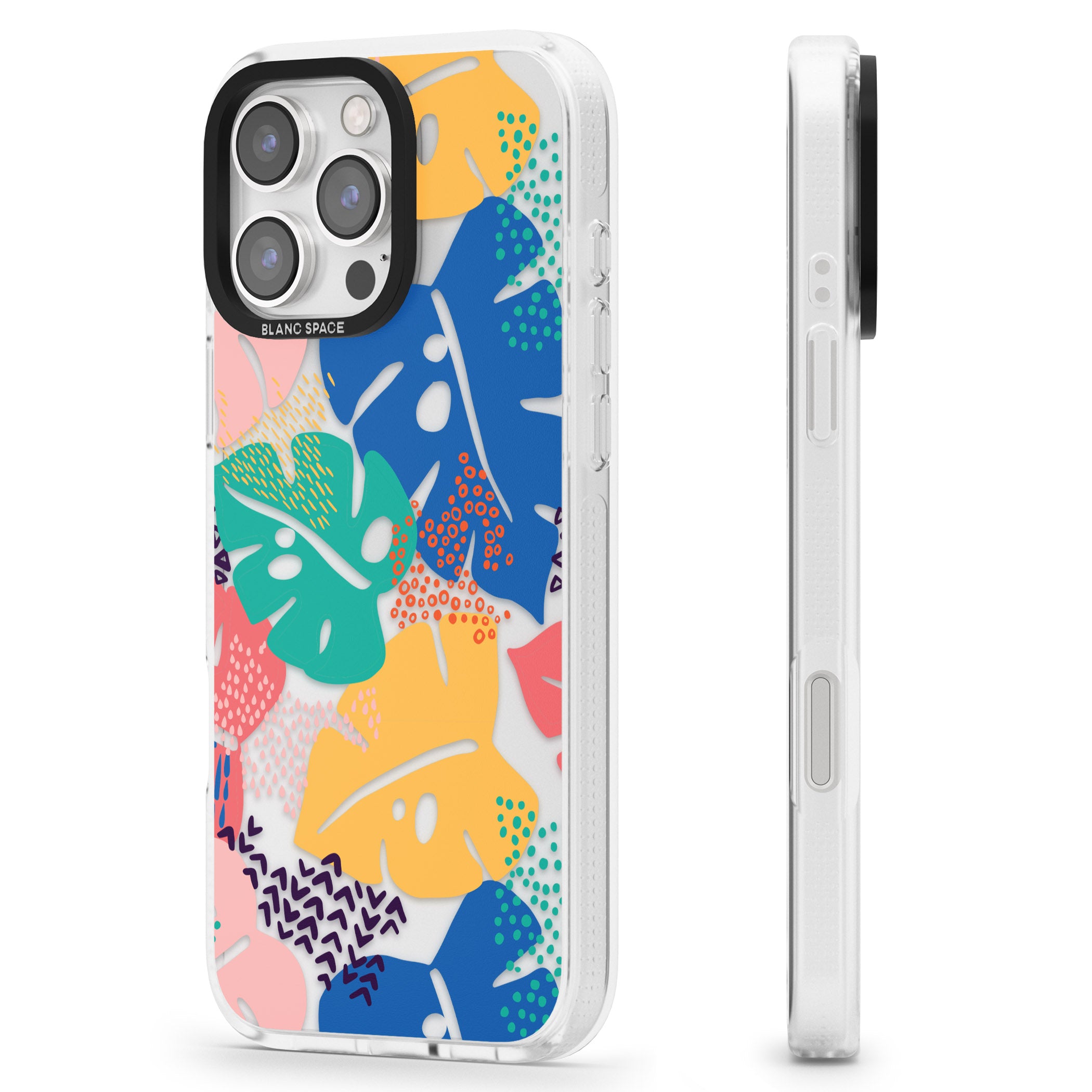 VIbrant Leaves iPhone 16 Pro Max / 16 Pro Clear Case Impact Air - Blanc Space