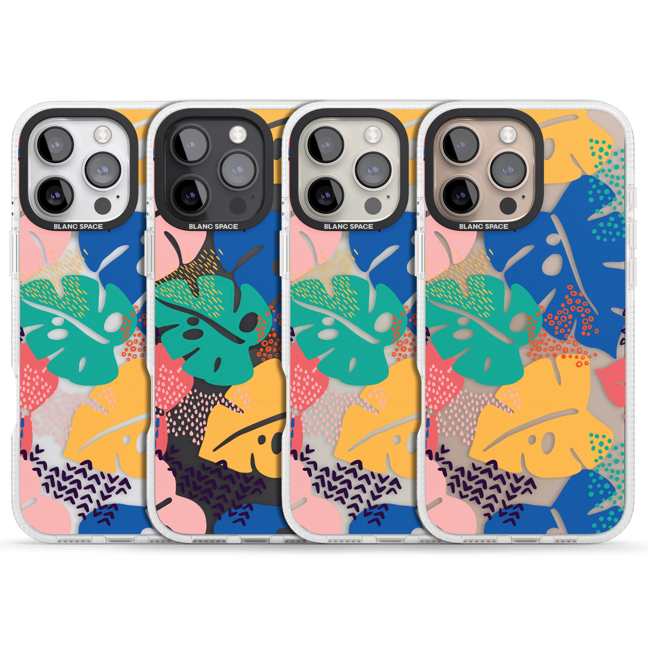 VIbrant Leaves iPhone 16 Pro Max / 16 Pro Clear Case Impact Air - Blanc Space