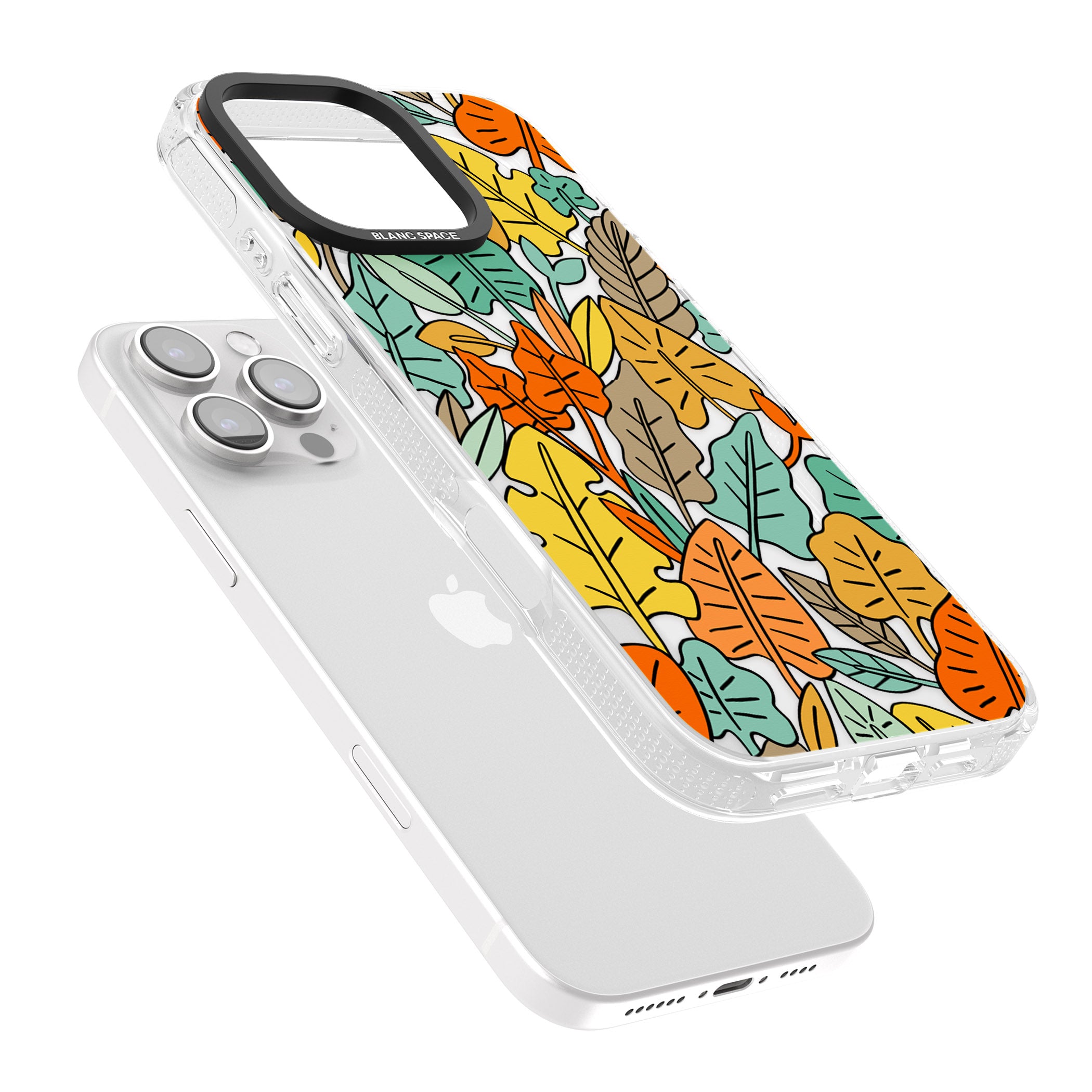 Pastel Toned Autumn Leaves iPhone 16 Pro Max / 16 Pro Clear Case Impact Air - Blanc Space