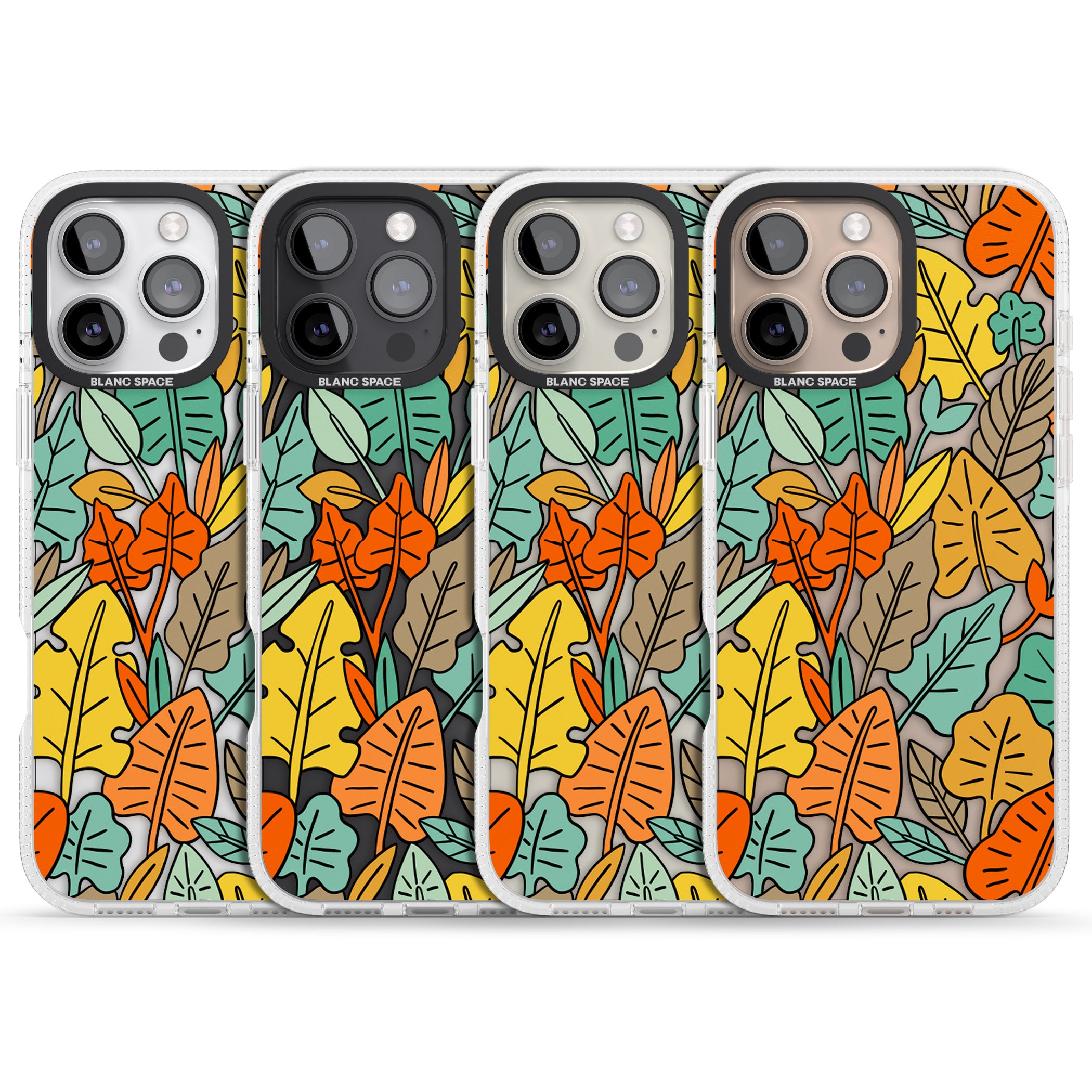 Pastel Toned Autumn Leaves iPhone 16 Pro Max / 16 Pro Clear Case Impact Air - Blanc Space