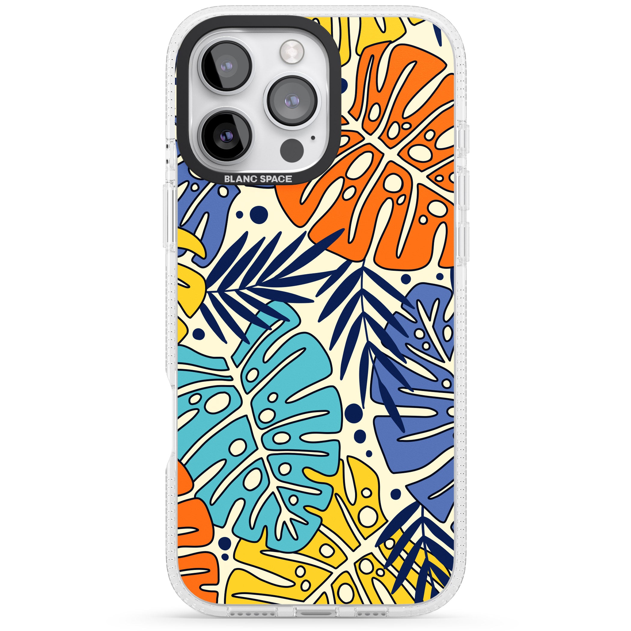 Beach Leaves iPhone 16 Pro Max / 16 Pro Clear Case Impact Air - Blanc Space