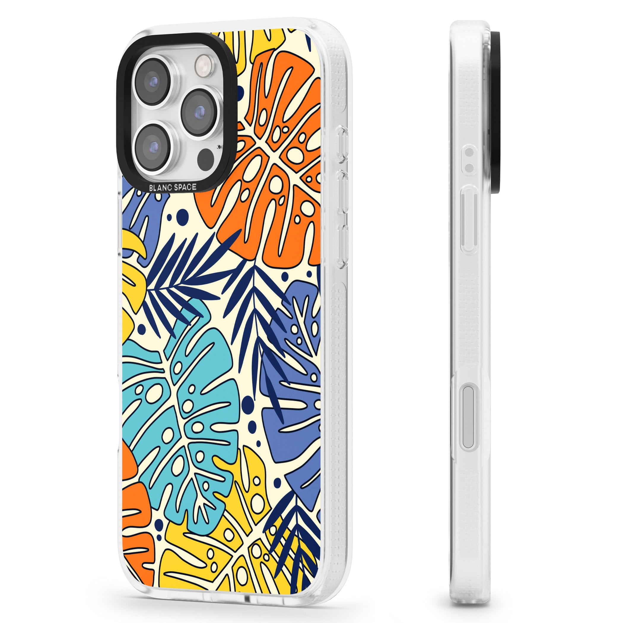 Beach Leaves iPhone 16 Pro Max / 16 Pro Clear Case Impact Air - Blanc Space