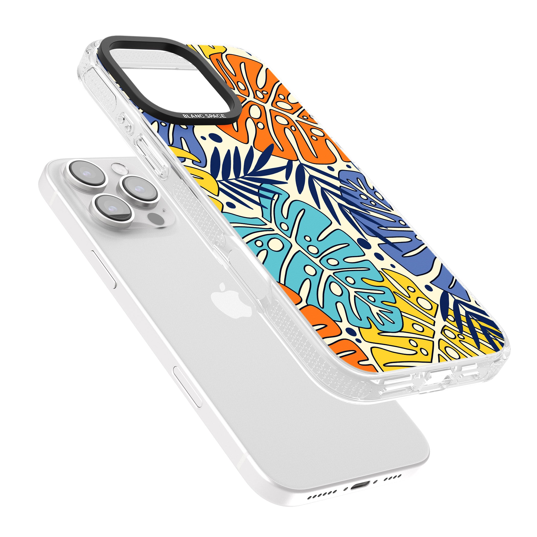 Beach Leaves iPhone 16 Pro Max / 16 Pro Clear Case Impact Air - Blanc Space