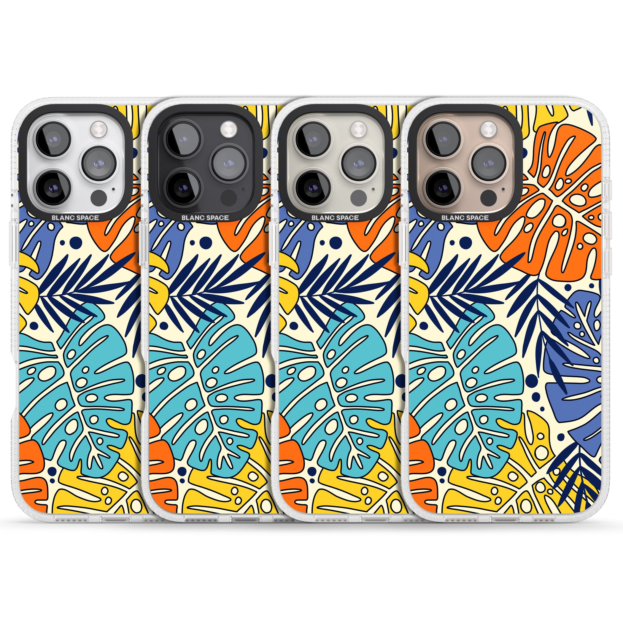 Beach Leaves iPhone 16 Pro Max / 16 Pro Clear Case Impact Air - Blanc Space