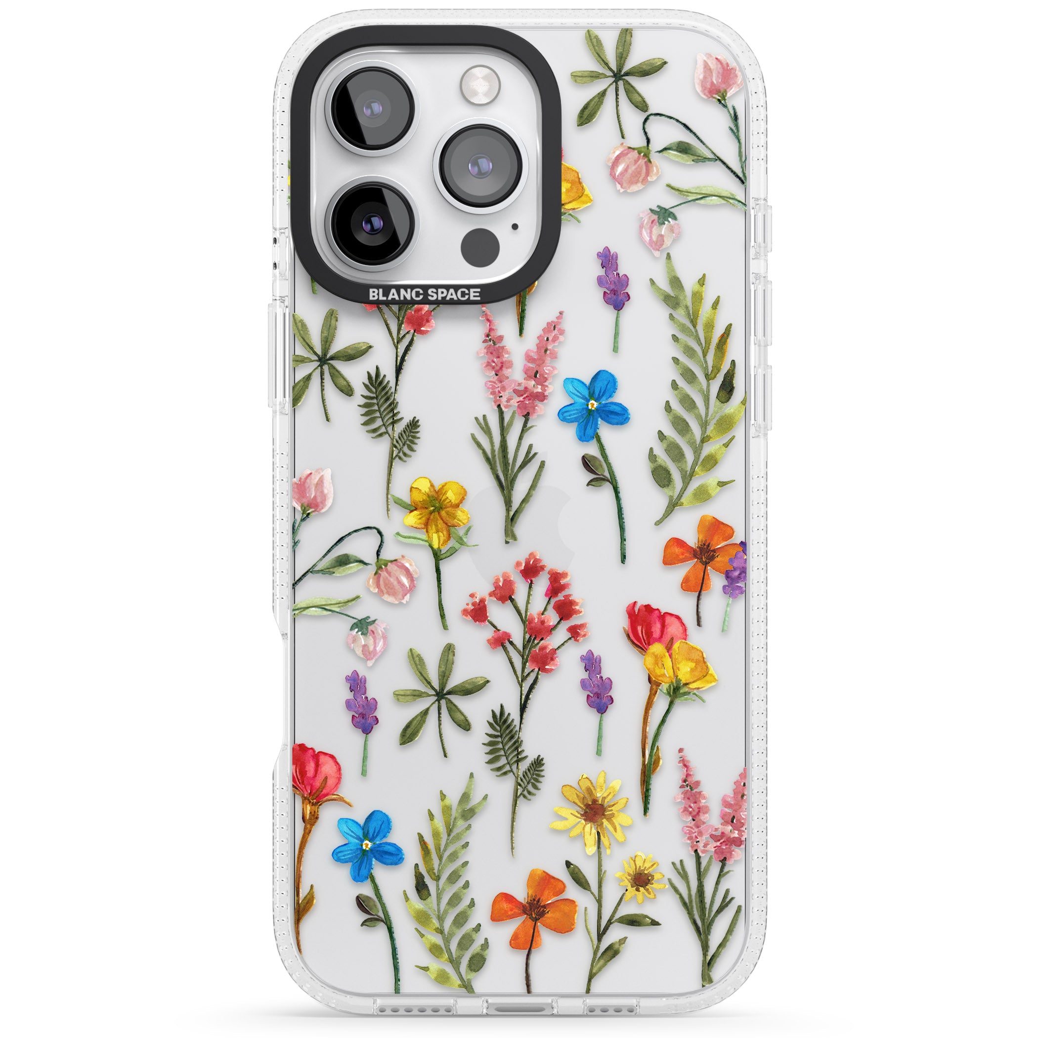 Spring Botanicals iPhone 16 Pro Max / 16 Pro Clear Case Impact Air - Blanc Space