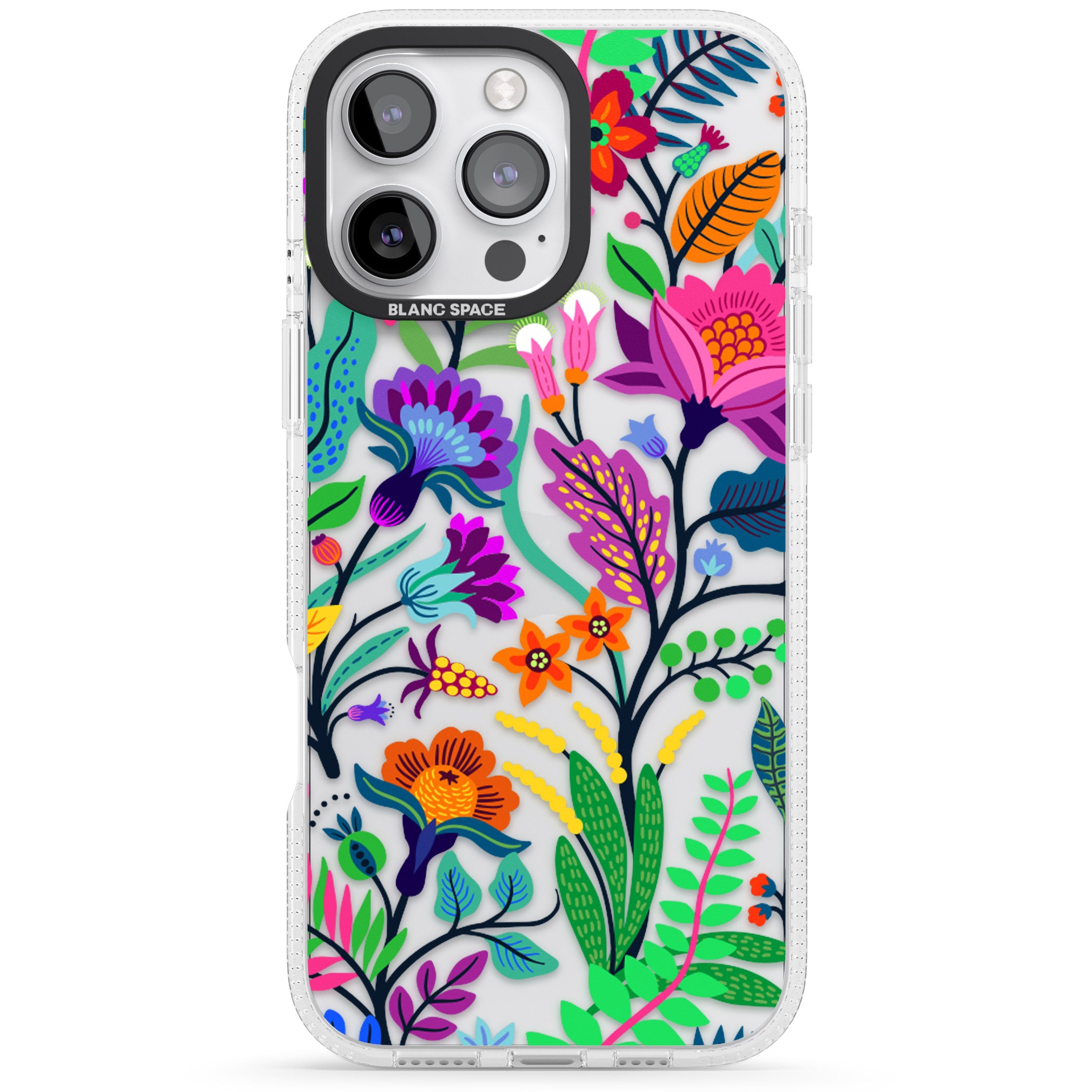 Floral Vibe iPhone 16 Pro Max / 16 Pro Clear Case Impact Air - Blanc Space