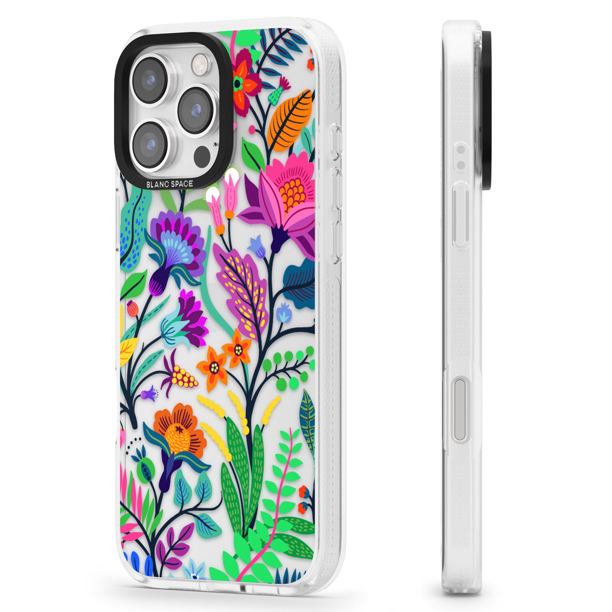 Floral Vibe iPhone 16 Pro Max / 16 Pro Clear Case Impact Air - Blanc Space