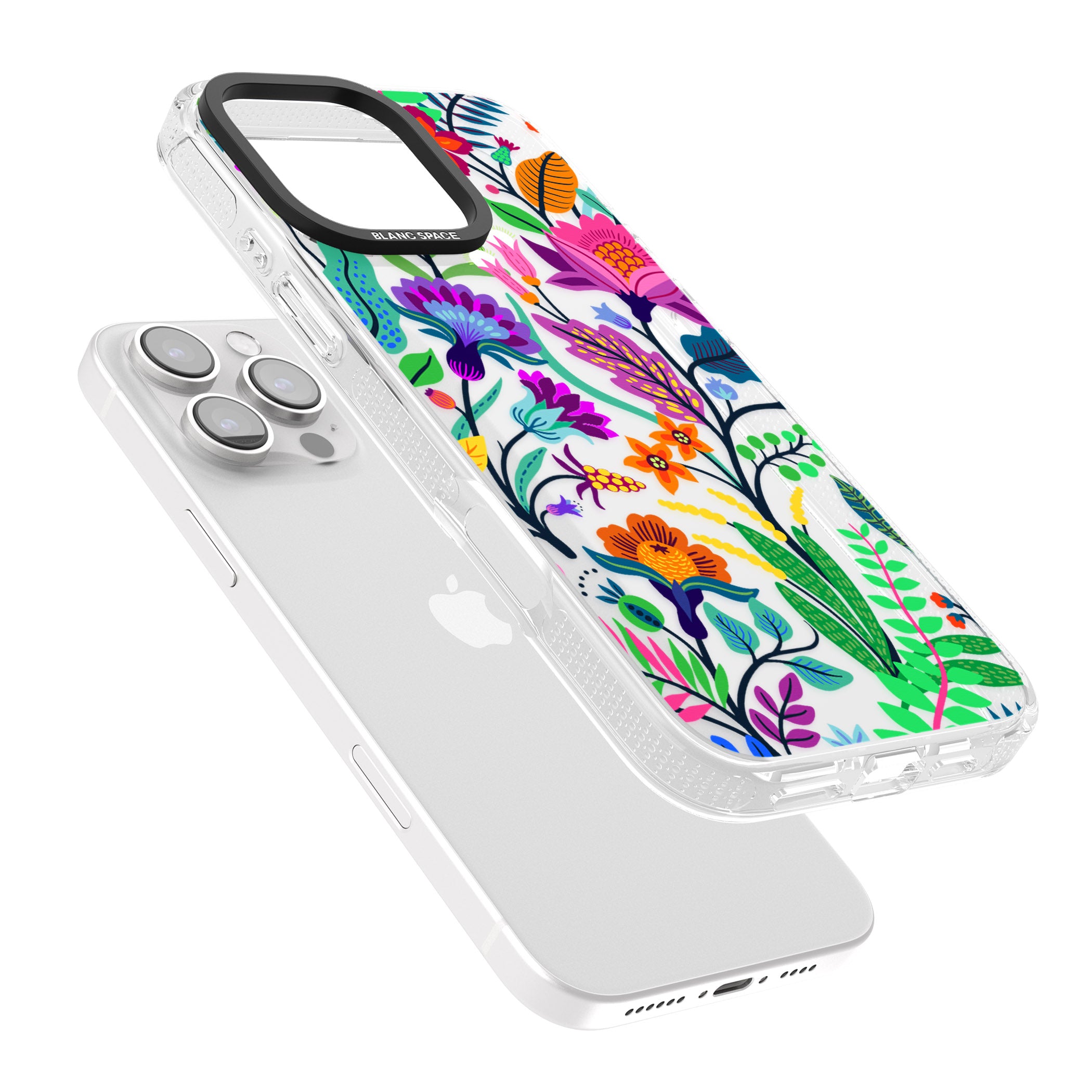 Floral Vibe iPhone 16 Pro Max / 16 Pro Clear Case Impact Air - Blanc Space
