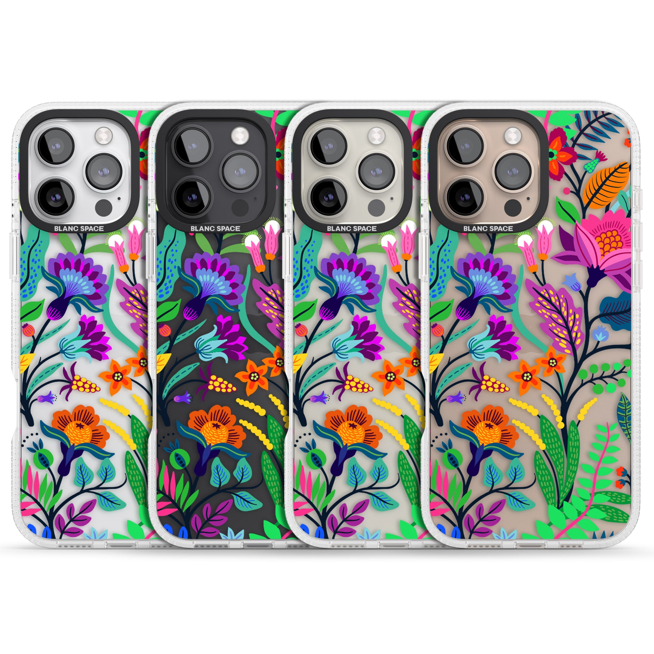 Floral Vibe iPhone 16 Pro Max / 16 Pro Clear Case Impact Air - Blanc Space
