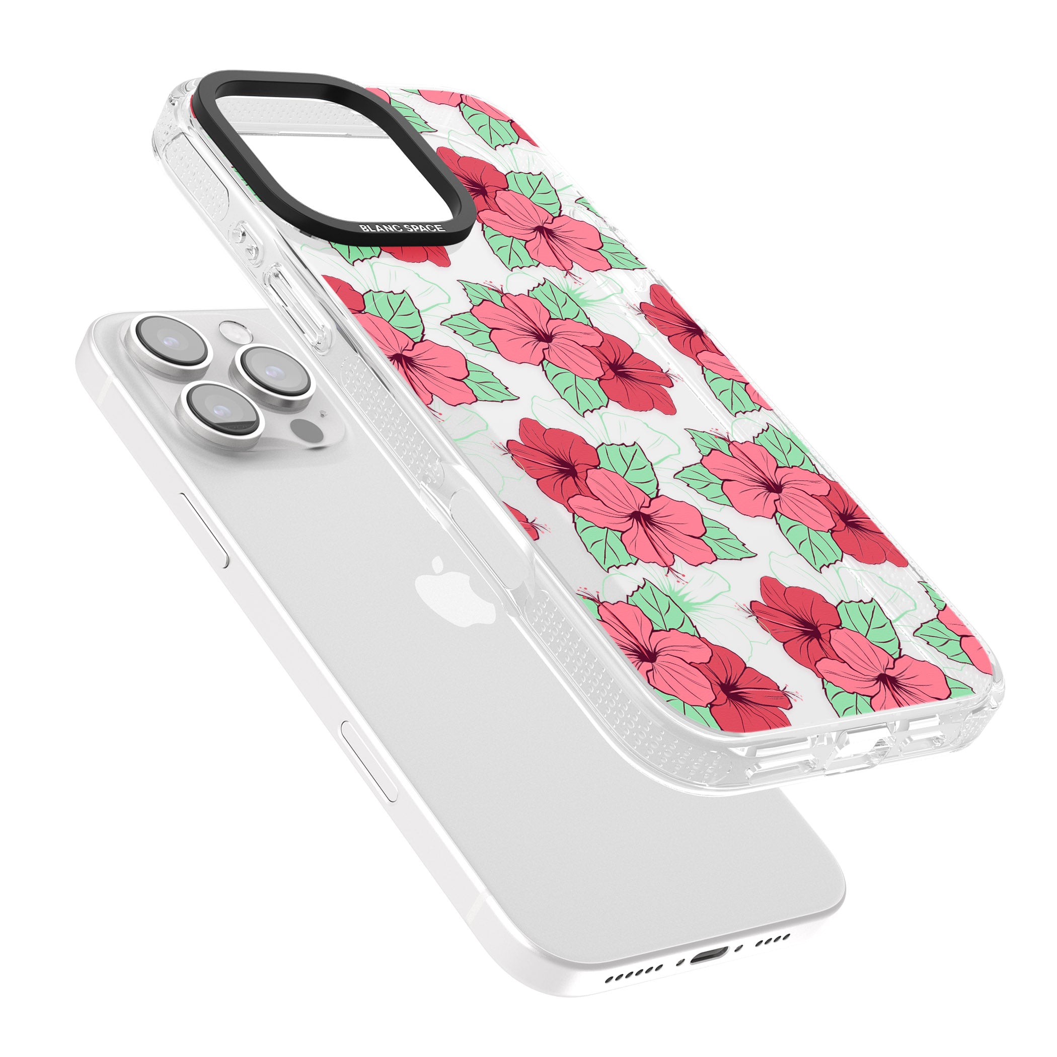 Pink Peony iPhone 16 Pro Max / 16 Pro Clear Case Impact Air - Blanc Space