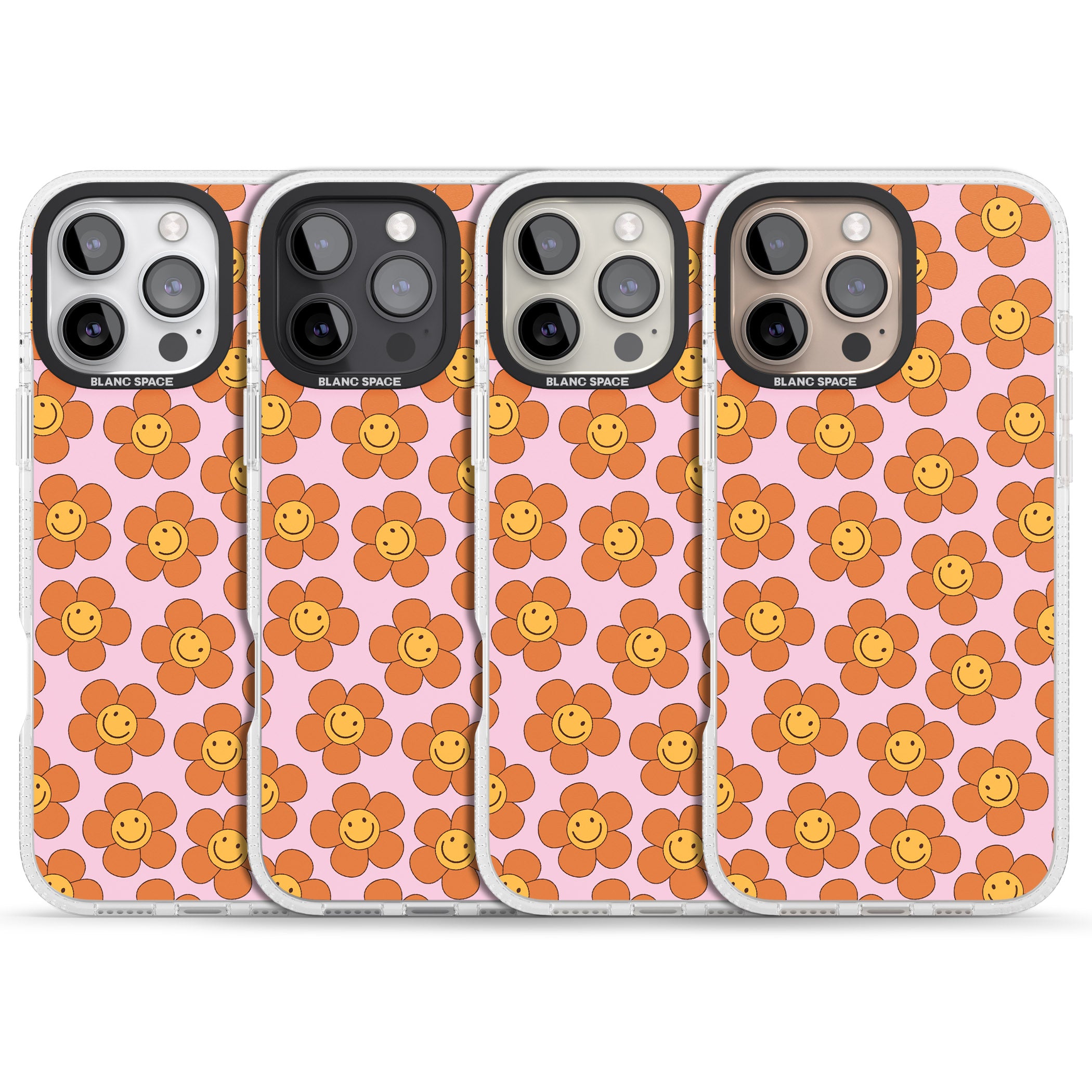 Floral Smiles iPhone 16 Pro Max / 16 Pro Clear Case Impact Air - Blanc Space