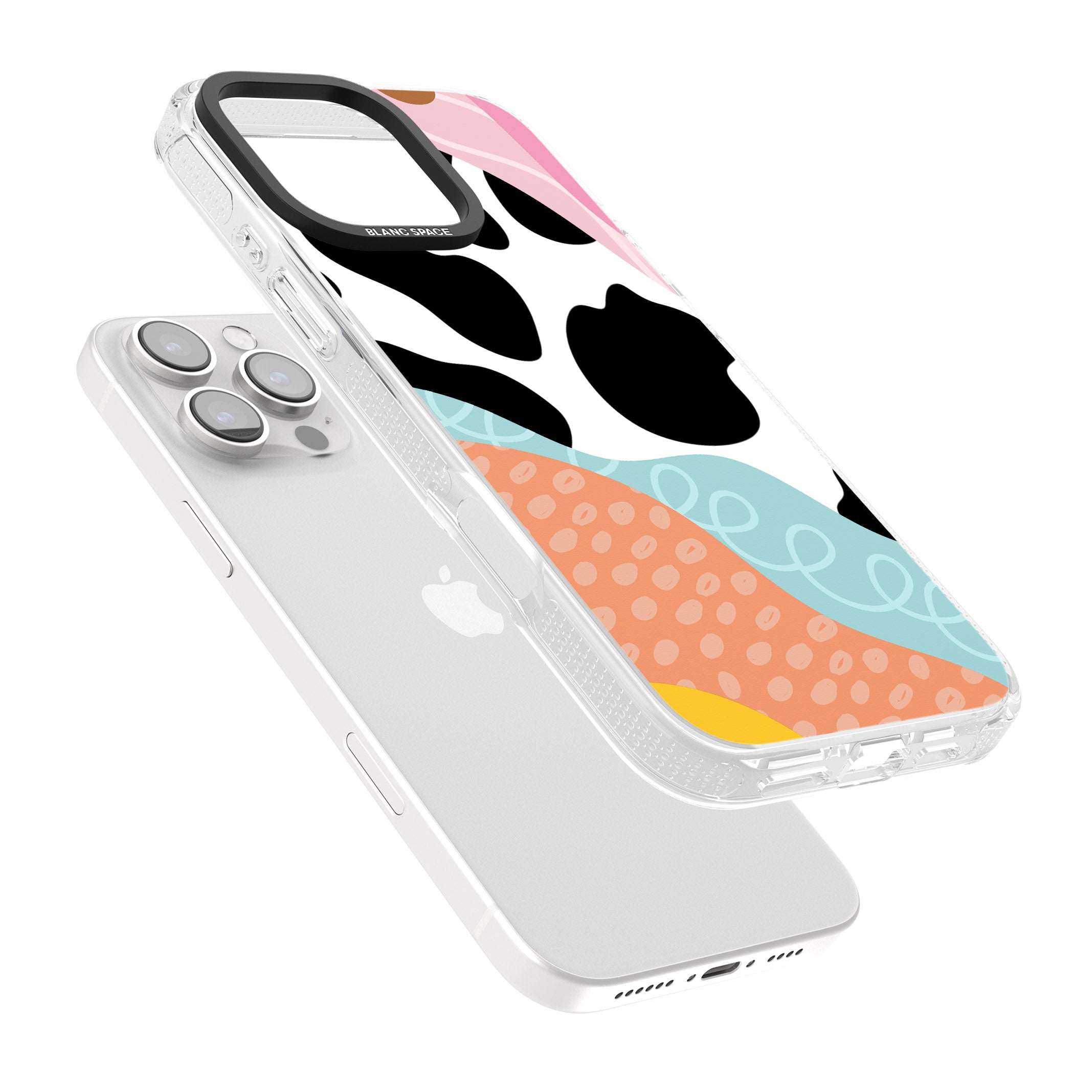 Abstract Elegance iPhone 16 Pro Max / 16 Pro Clear Case Impact Air - Blanc Space