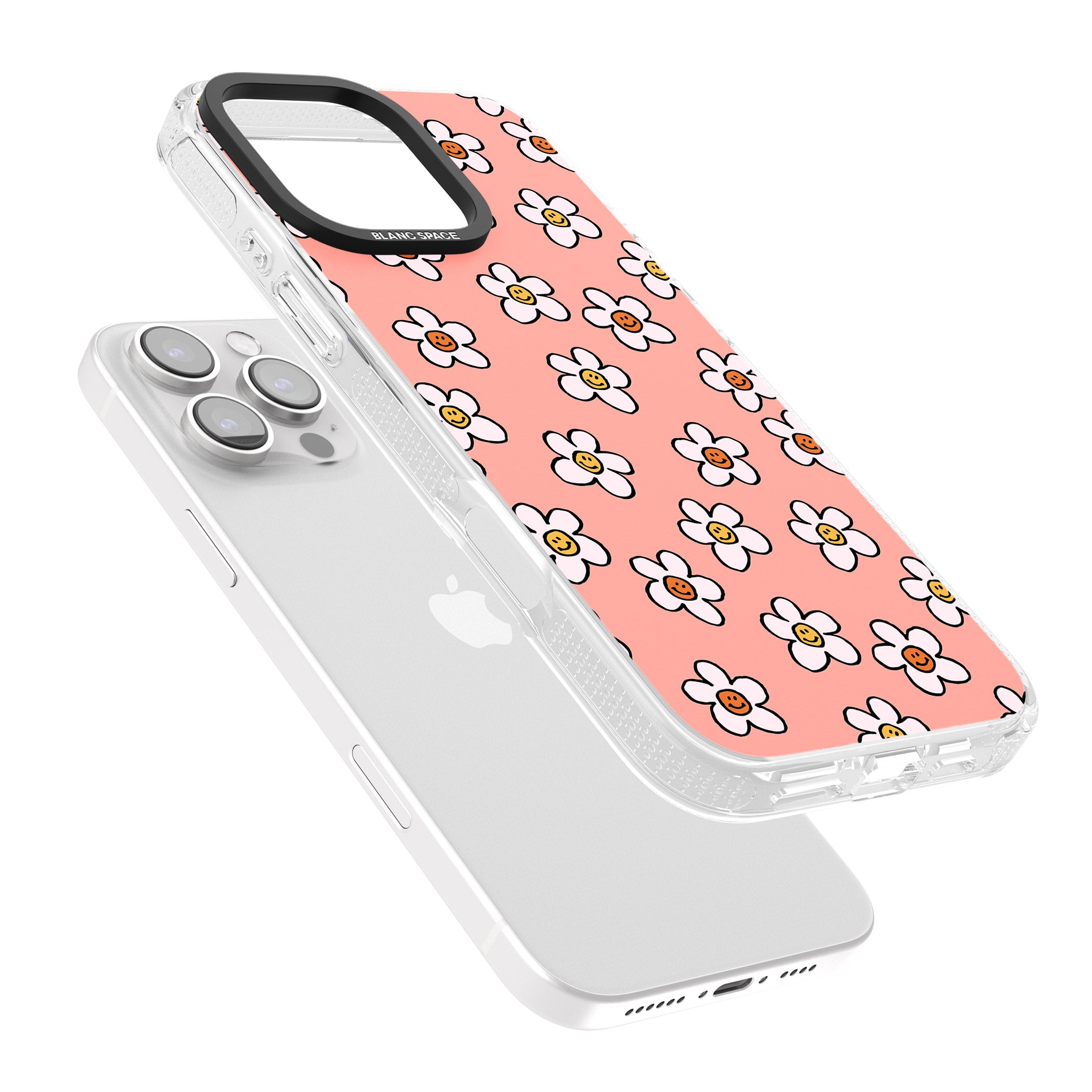 Peachy Daisy Smiles iPhone 16 Pro Max / 16 Pro Clear Case Impact Air - Blanc Space