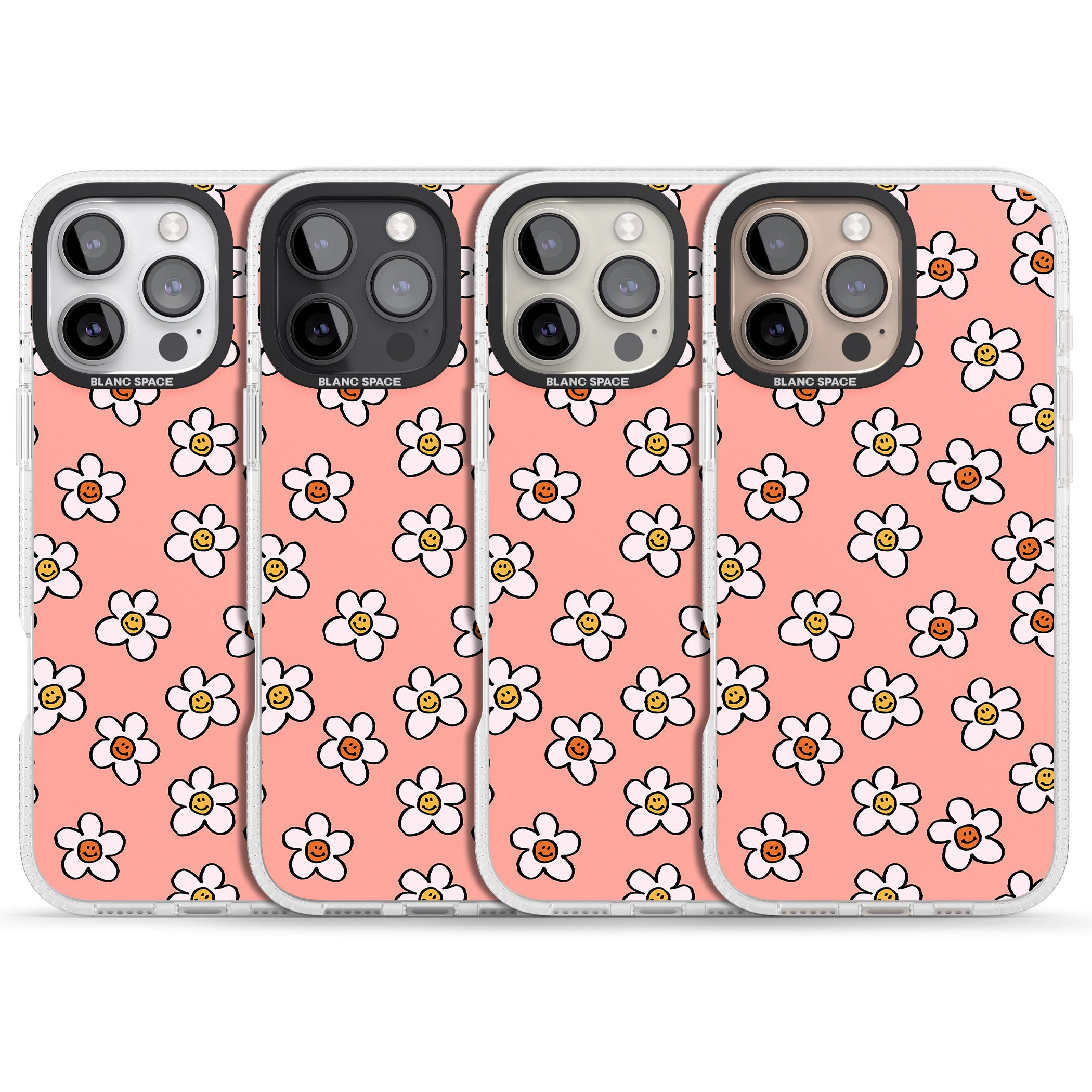 Peachy Daisy Smiles iPhone 16 Pro Max / 16 Pro Clear Case Impact Air - Blanc Space