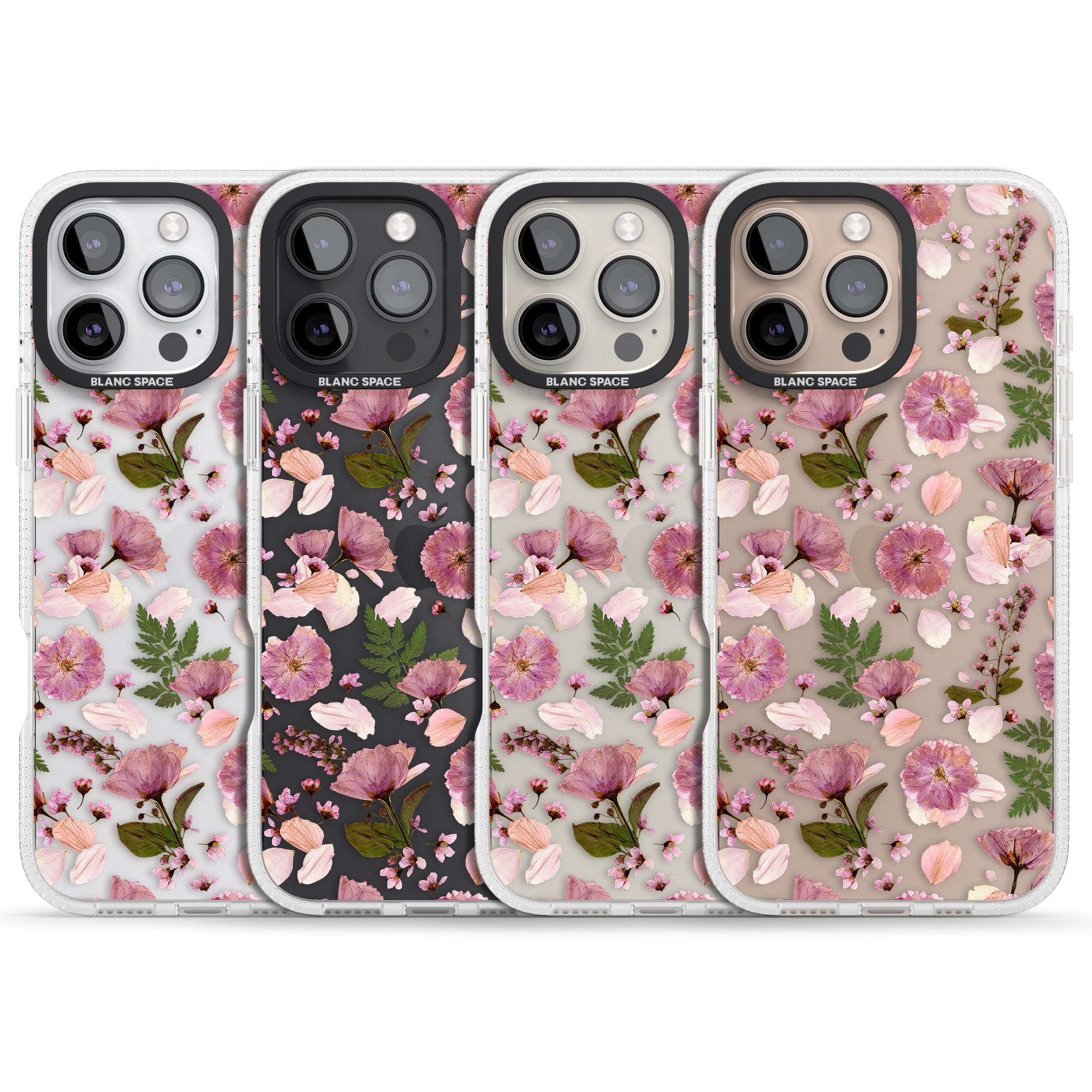 Floral Menagerie Transparent Design iPhone 16 Pro Max / 16 Pro Clear Case Impact Air - Blanc Space