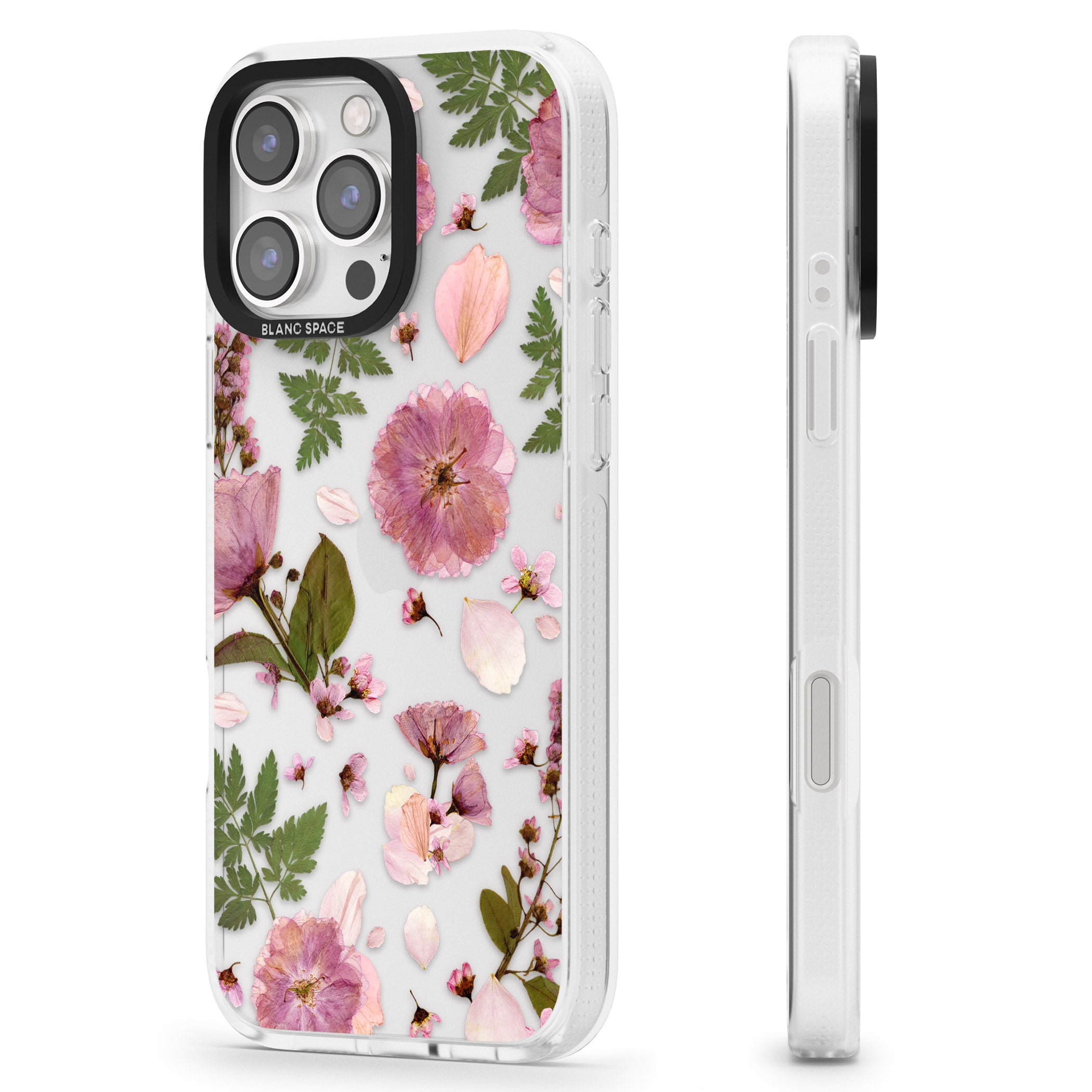 Natural Arrangement of Flowers & Leaves Design iPhone 16 Pro Max / 16 Pro Clear Case Impact Air - Blanc Space