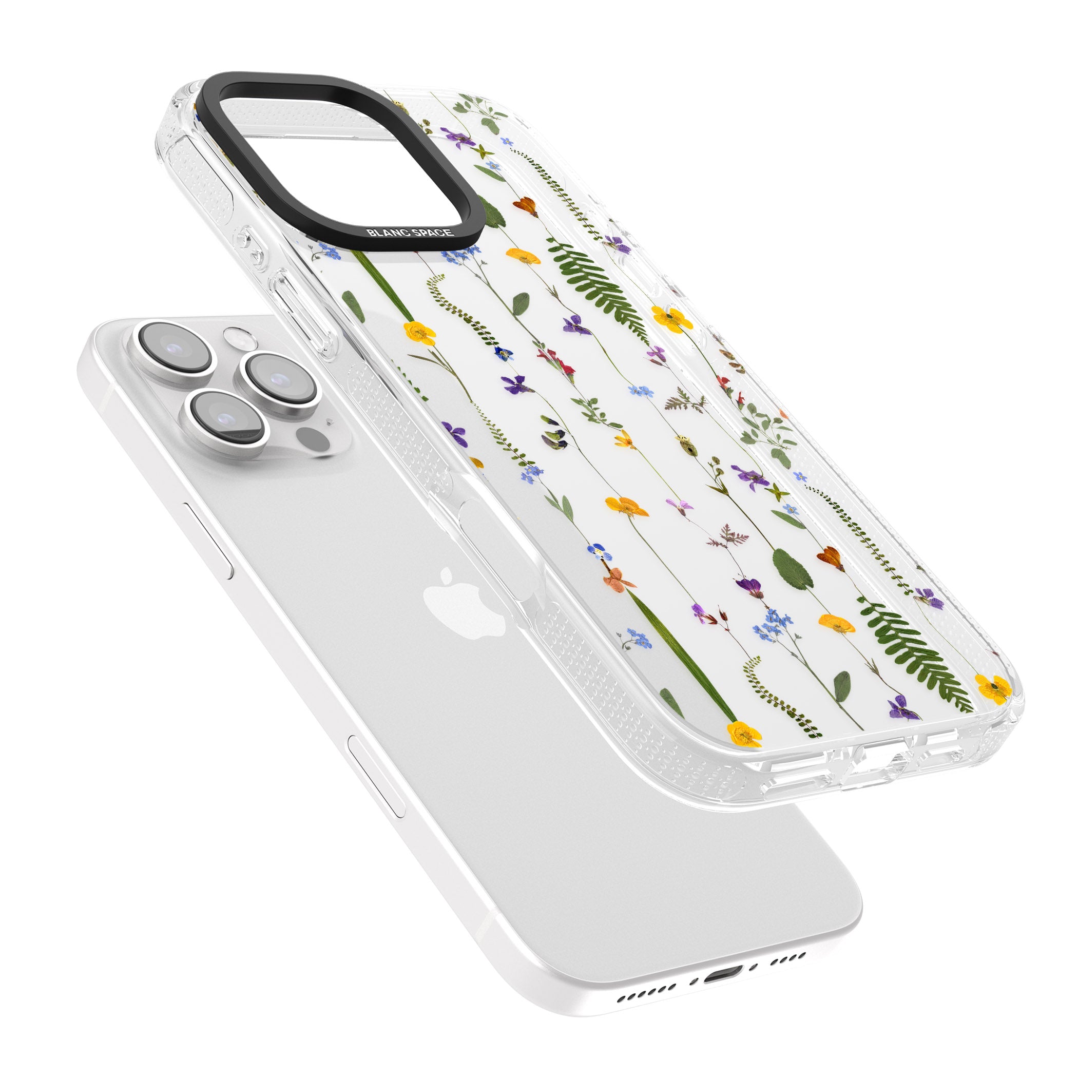 Wildflower Chain iPhone 16 Pro Max / 16 Pro Clear Case Impact Air - Blanc Space