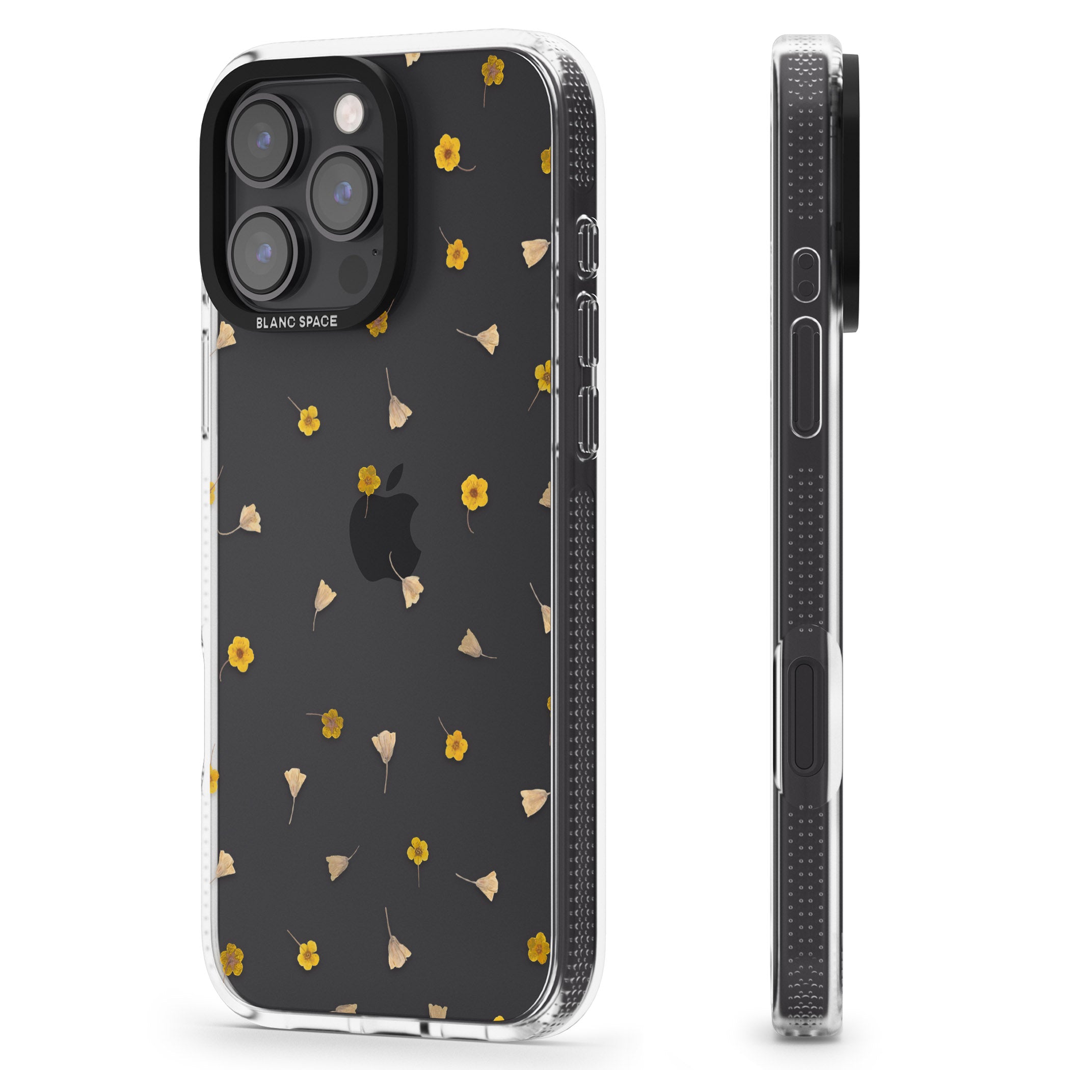 Small Flower Mix - Dried Flower-Inspired Design iPhone 16 Pro Max / 16 Pro Clear Case Impact Air - Blanc Space