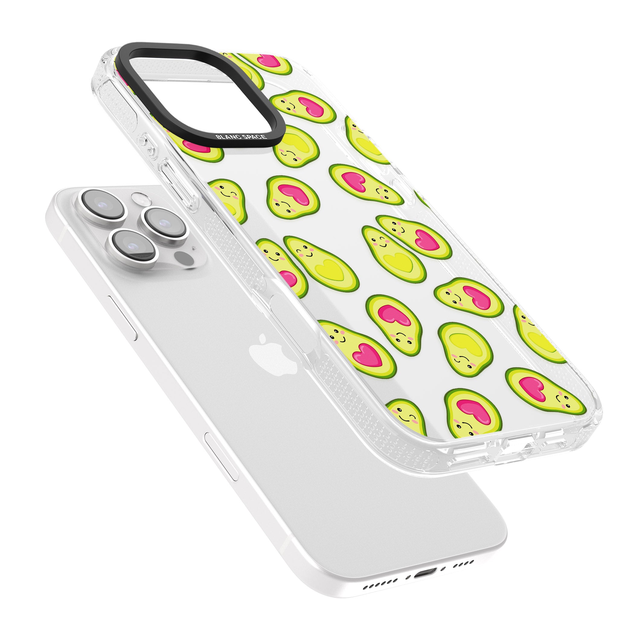 Avocado Love iPhone 16 Pro Max / 16 Pro Clear Case Impact Air - Blanc Space
