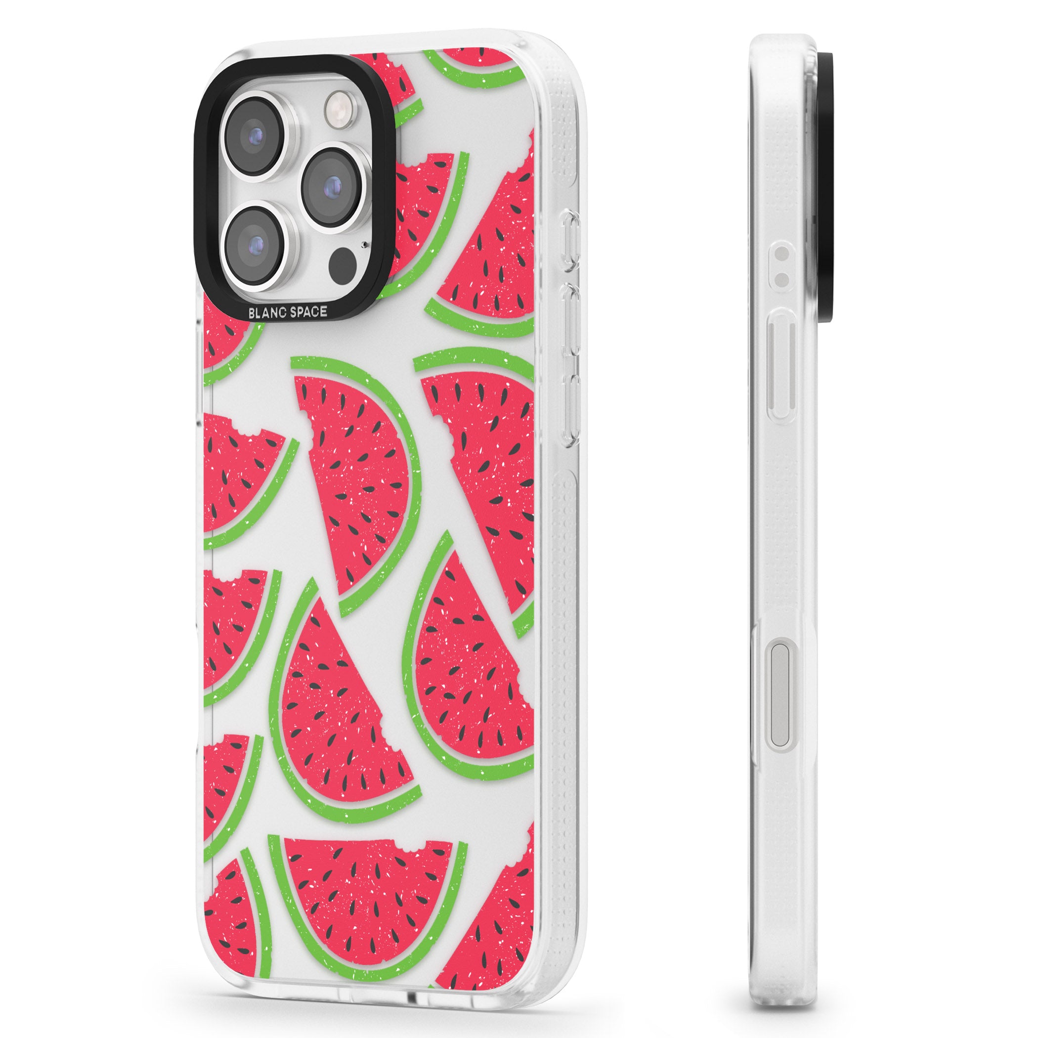 Watermelon Pattern iPhone 16 Pro Max / 16 Pro Clear Case Impact Air - Blanc Space