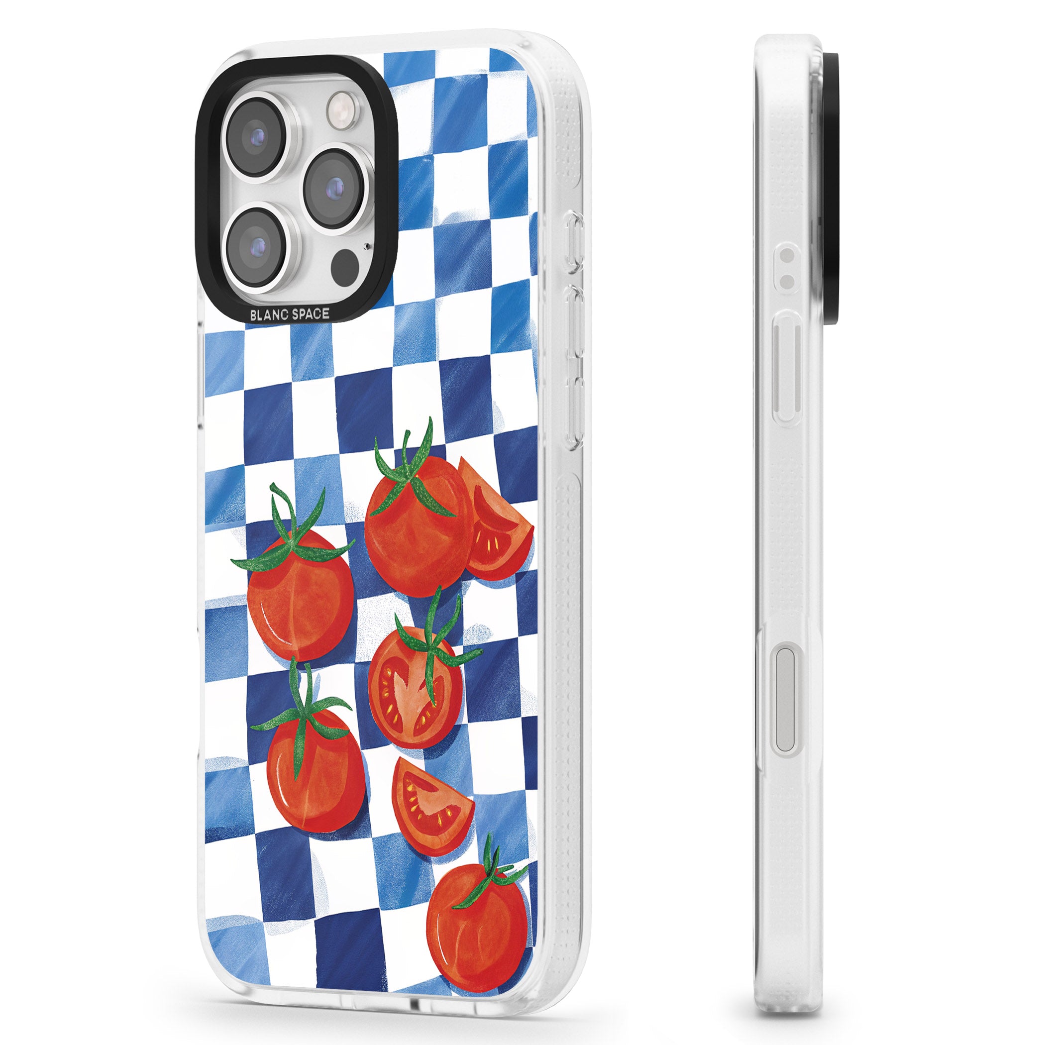 Blue Picnic Blanket & Tomatoes iPhone 16 Pro Max / 16 Pro Clear Case Impact Air - Blanc Space