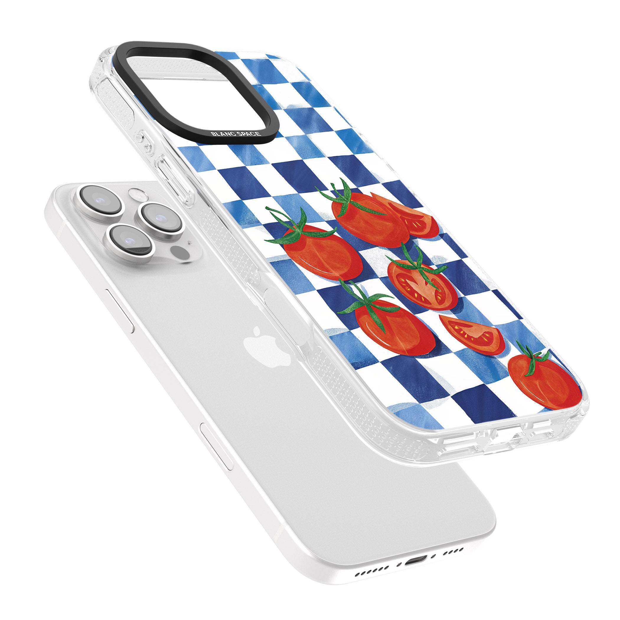 Blue Picnic Blanket & Tomatoes iPhone 16 Pro Max / 16 Pro Clear Case Impact Air - Blanc Space