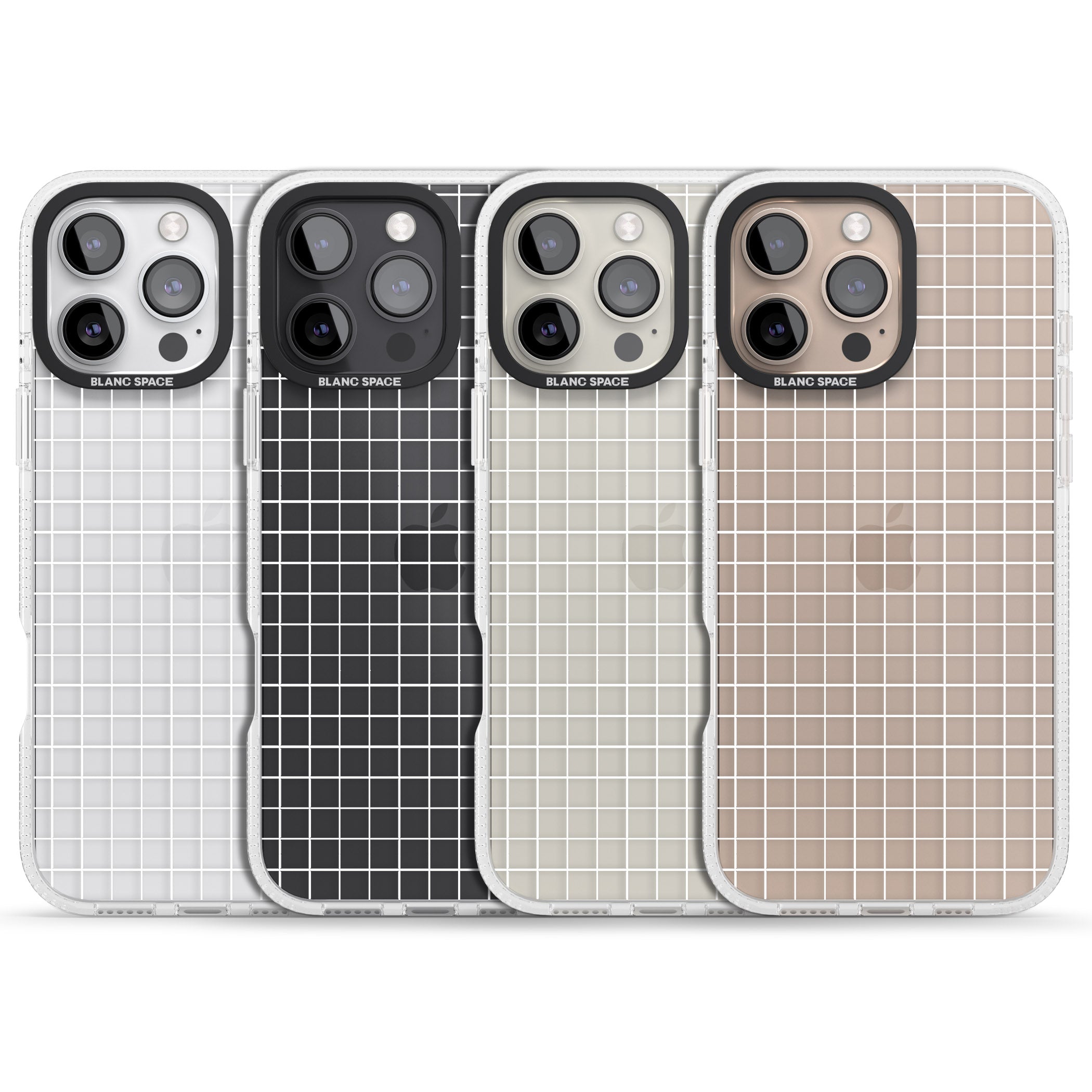Simplistic Small Grid Designs White (Transparent) iPhone 16 Pro Max / 16 Pro Clear Case Impact Air - Blanc Space
