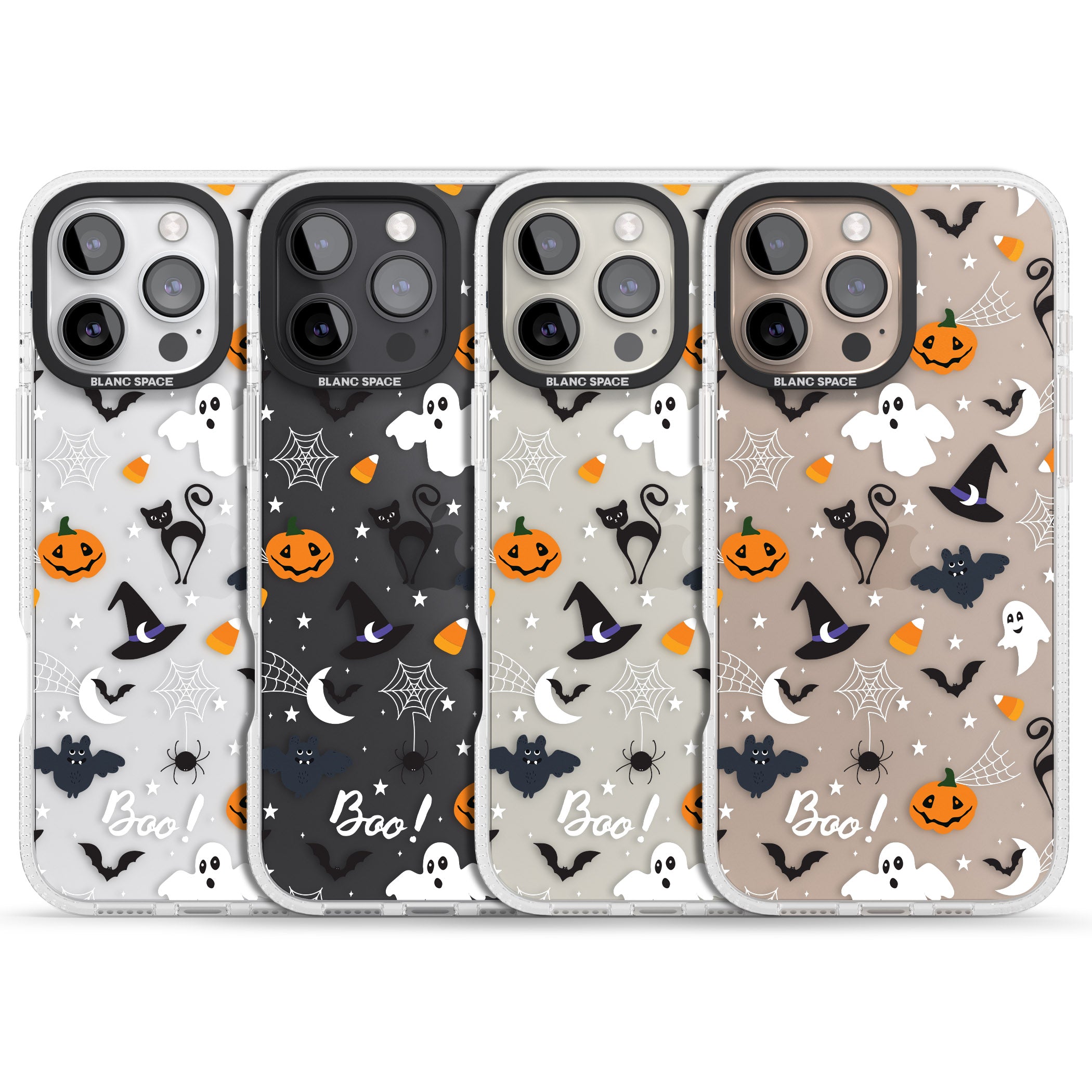 Halloween Mix Pattern iPhone 16 Pro Max / 16 Pro Clear Case Impact Air - Blanc Space