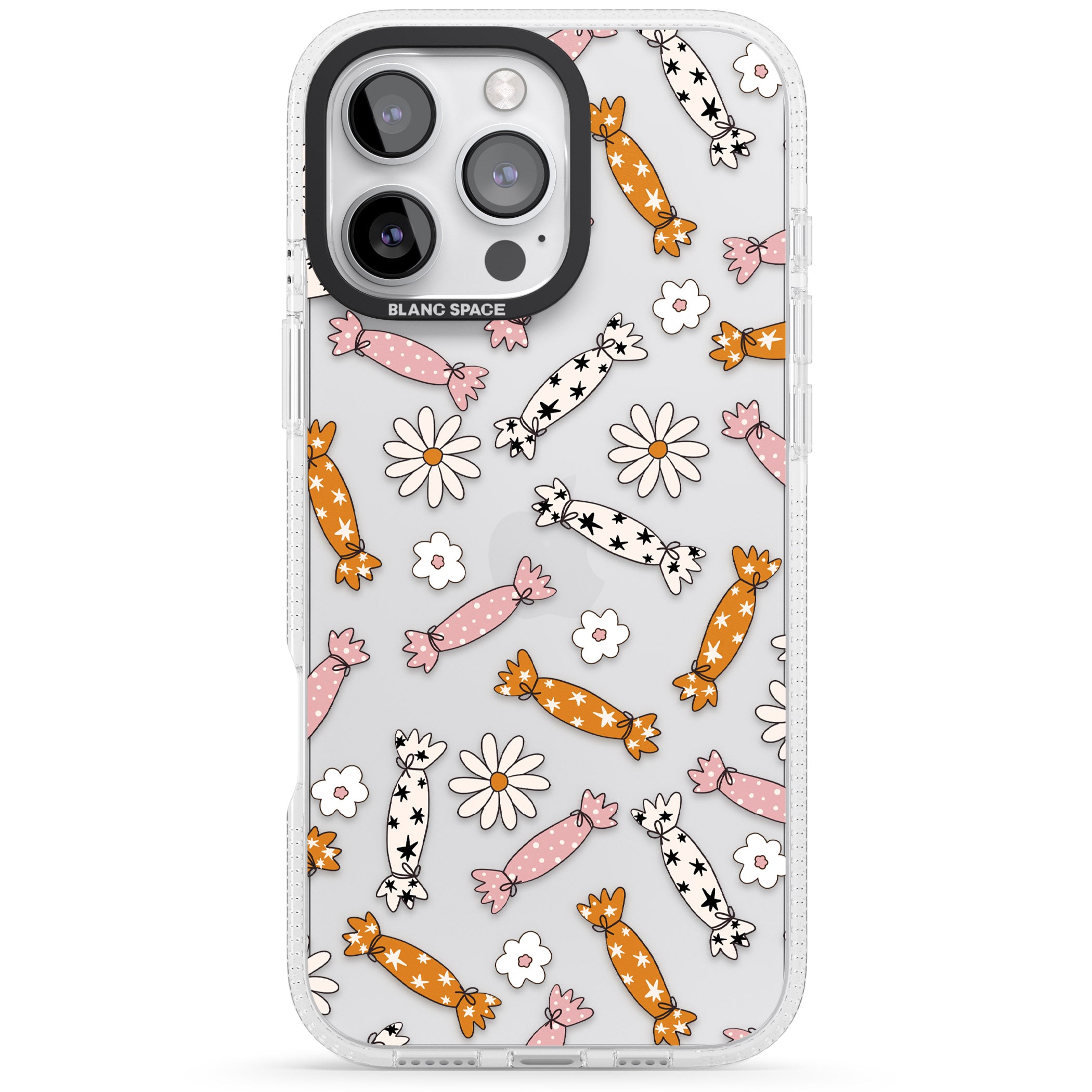Floral Candy iPhone 16 Pro Max / 16 Pro Clear Case Impact Air - Blanc Space