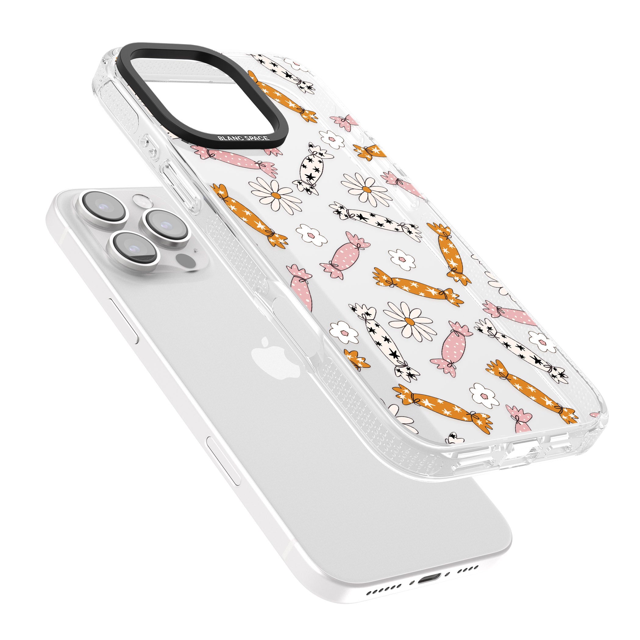 Floral Candy iPhone 16 Pro Max / 16 Pro Clear Case Impact Air - Blanc Space