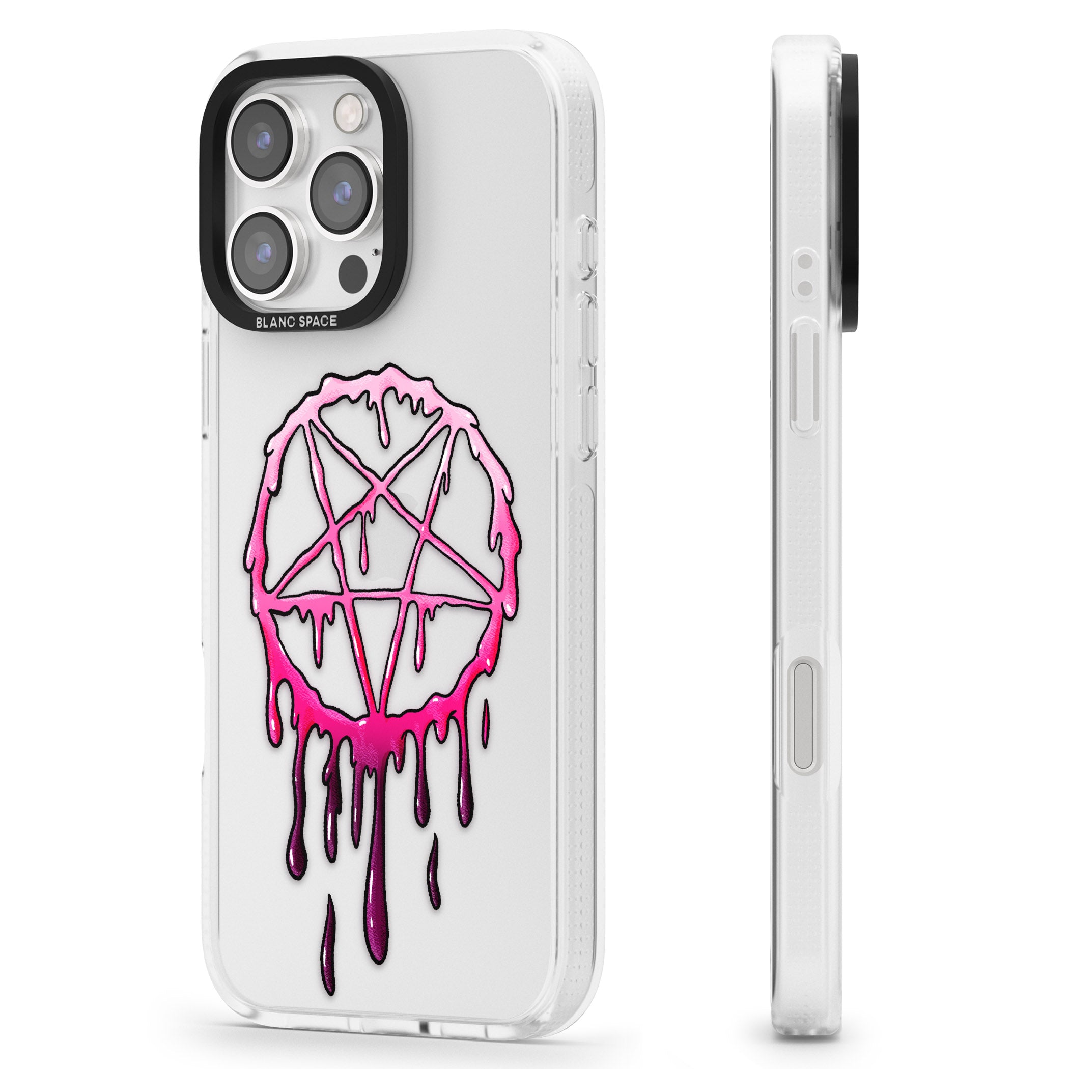 Pentagram of Blood iPhone 16 Pro Max / 16 Pro Clear Case Impact Air - Blanc Space