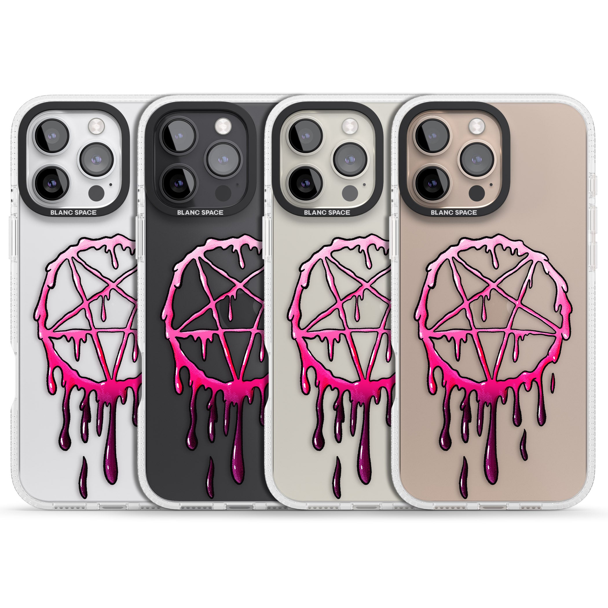 Pentagram of Blood iPhone 16 Pro Max / 16 Pro Clear Case Impact Air - Blanc Space