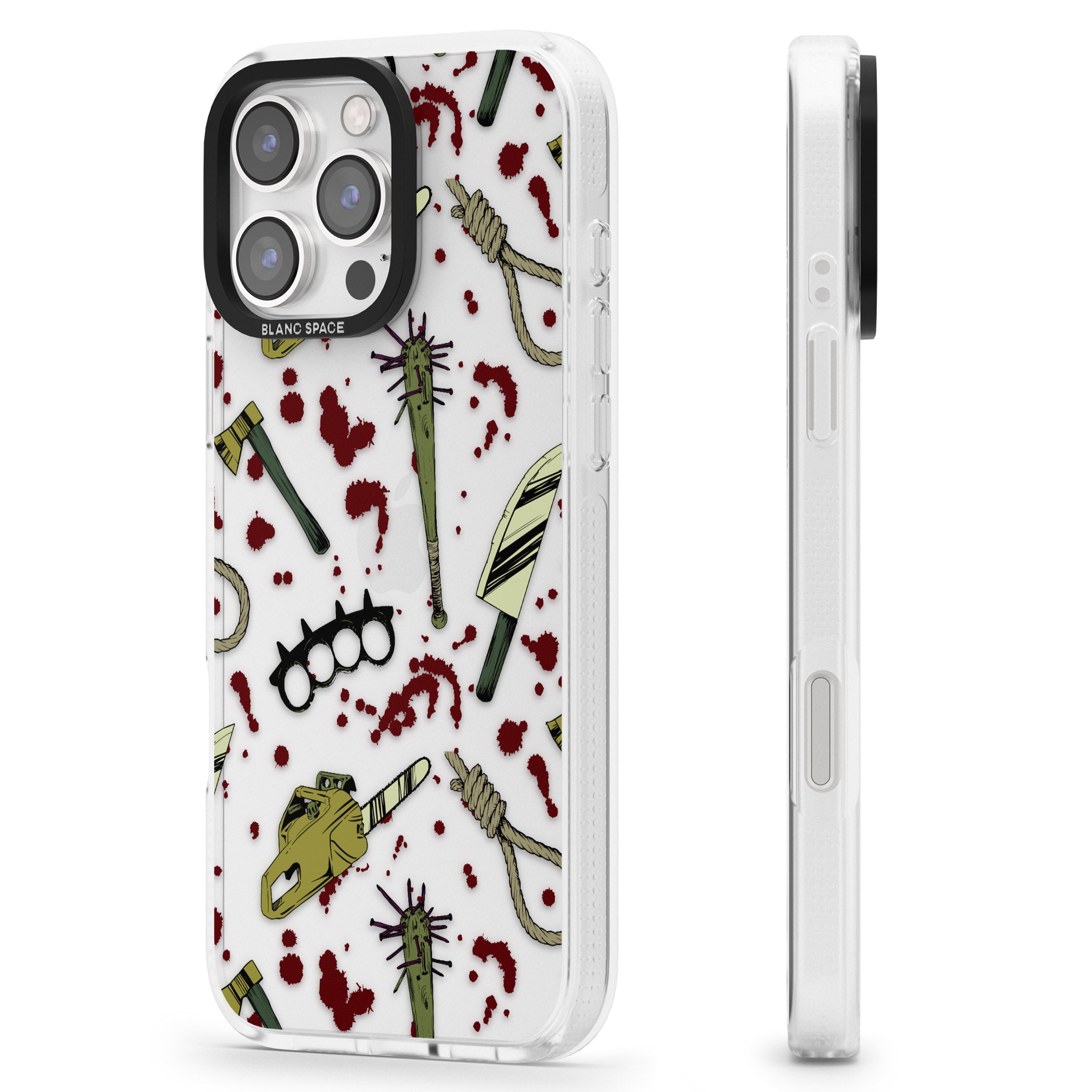 Movie Massacre iPhone 16 Pro Max / 16 Pro Clear Case Impact Air - Blanc Space