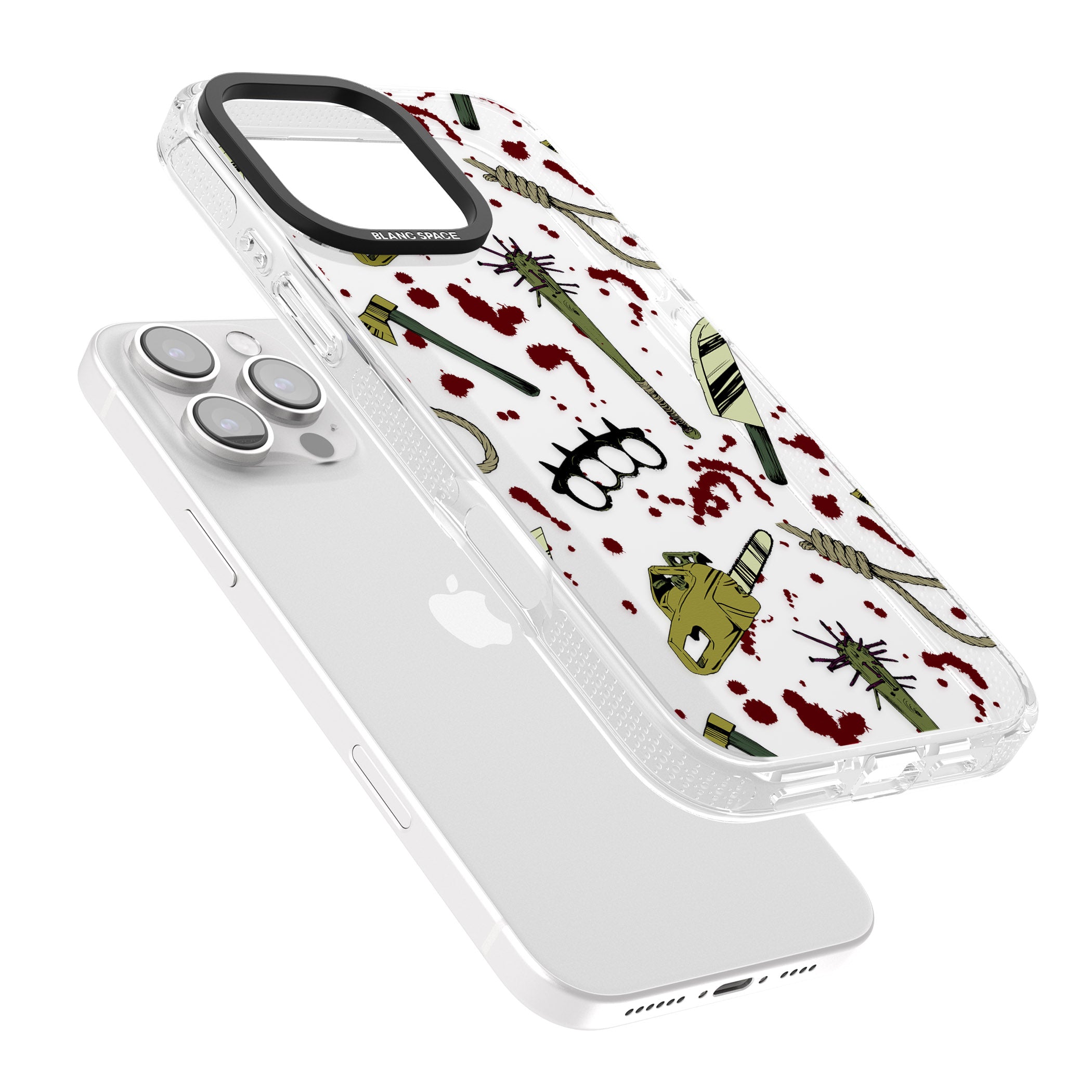 Movie Massacre iPhone 16 Pro Max / 16 Pro Clear Case Impact Air - Blanc Space